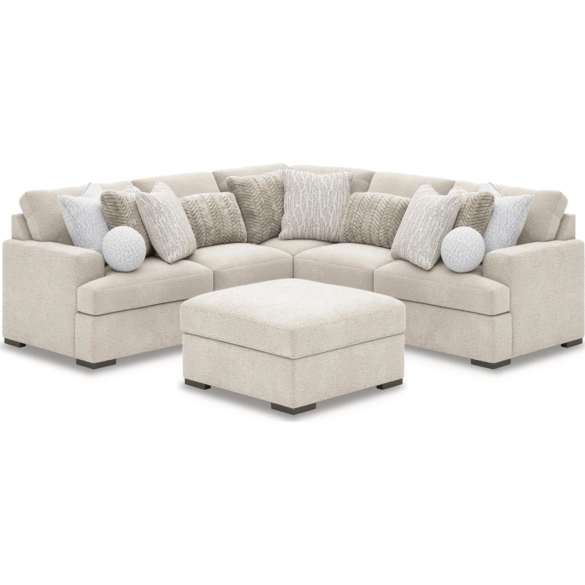 Cuddle Plush 5 Piece Modular Sectional - Arctic - Image 3