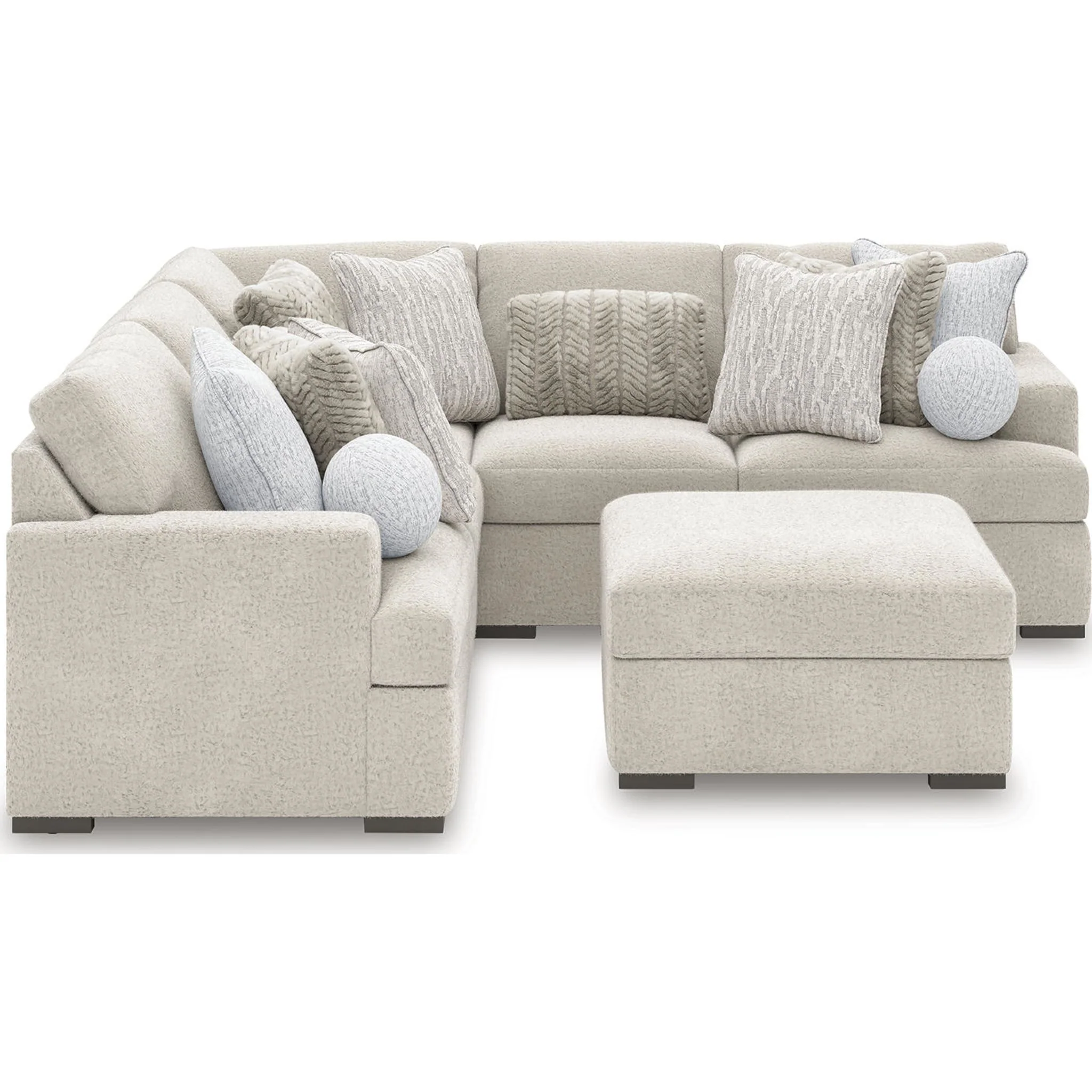 Cuddle Plush 5 Piece Modular Sectional - Arctic - Image 4