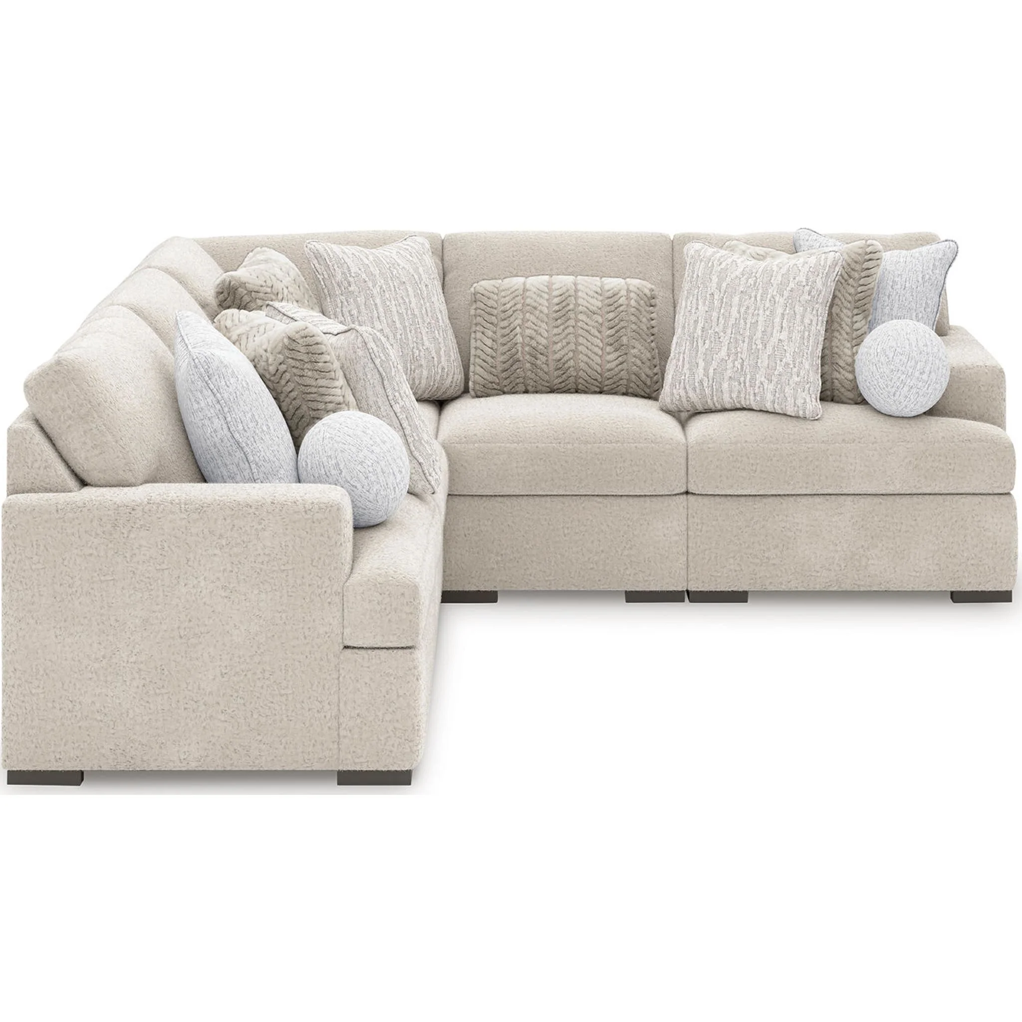 Cuddle Plush 5 Piece Modular Sectional - Arctic - Image 5