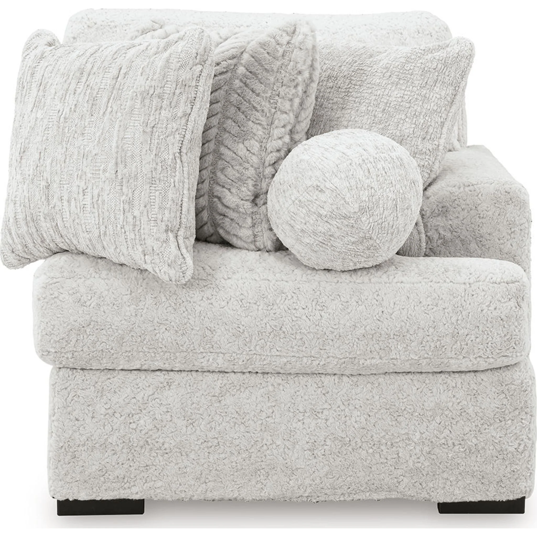 Cuddle Plush 5 Piece Sectional with Chaise - Arctic - Image 13