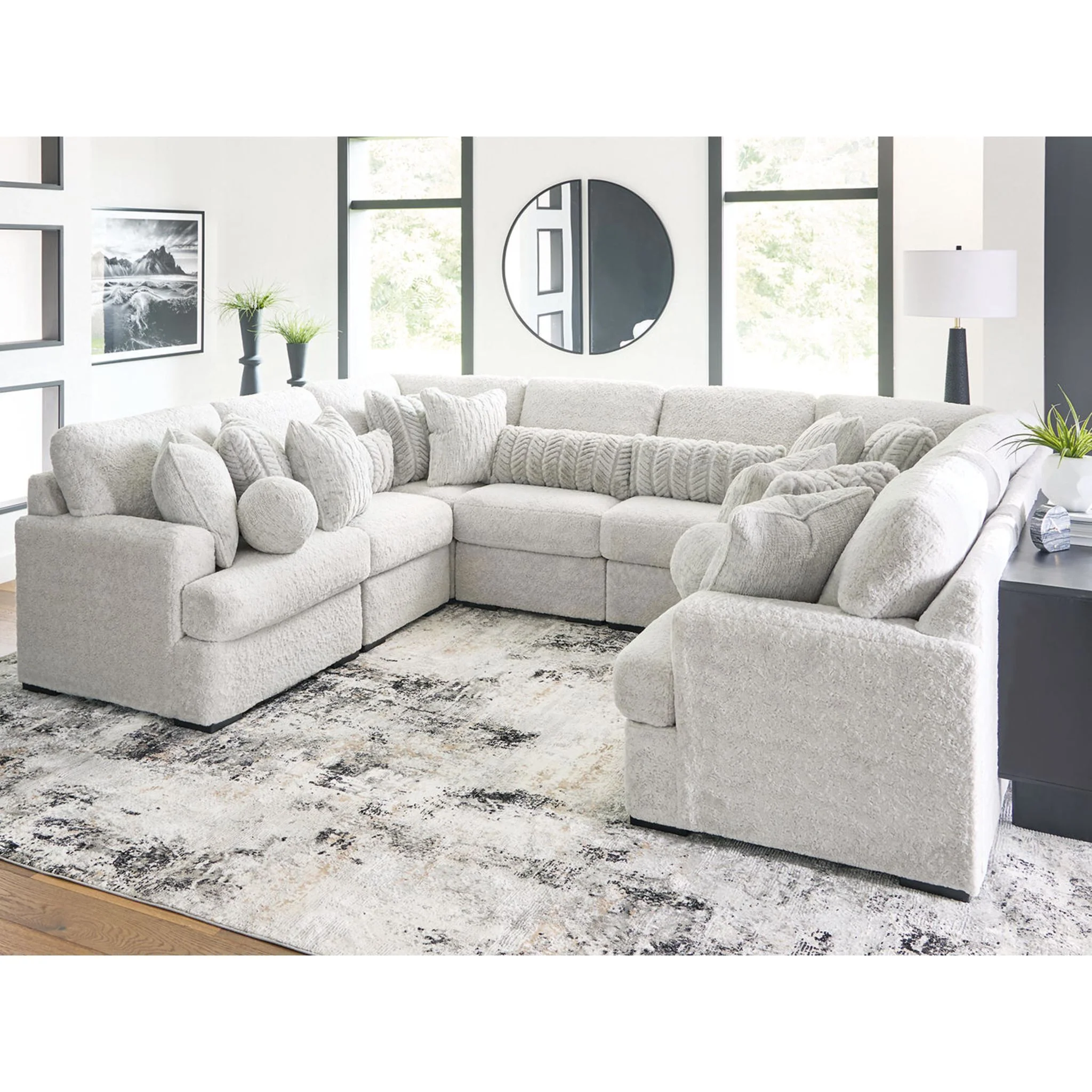 Cuddle Plush 8 Piece Modular Sectional - Arctic - Image 2