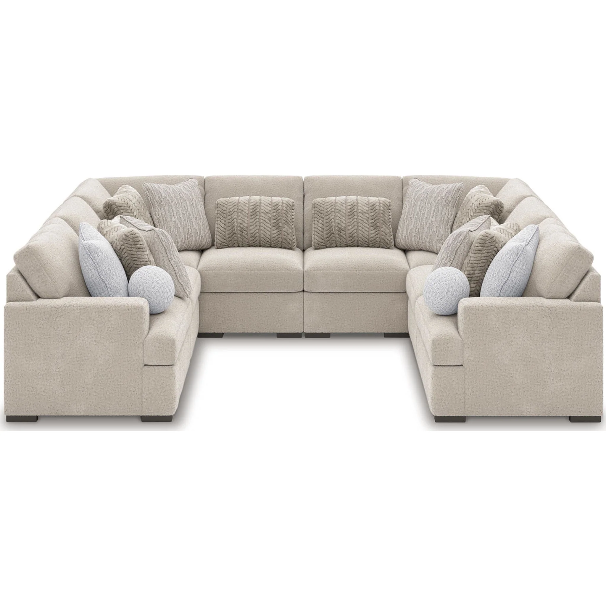 Cuddle Plush 8 Piece Modular Sectional with Ottomans - Arctic - Image 15