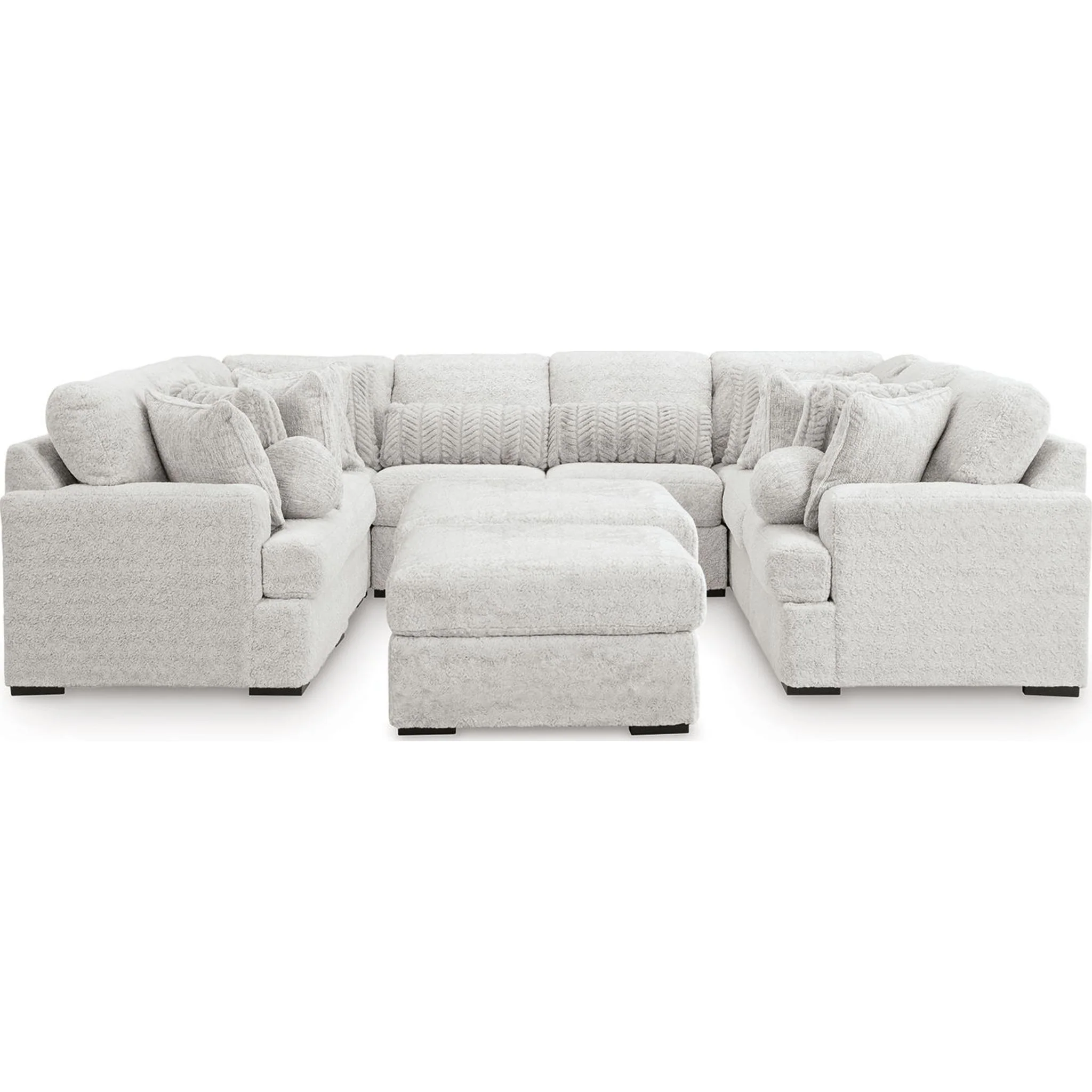 Cuddle Plush 8 Piece Modular Sectional with Ottomans - Arctic - Image 33