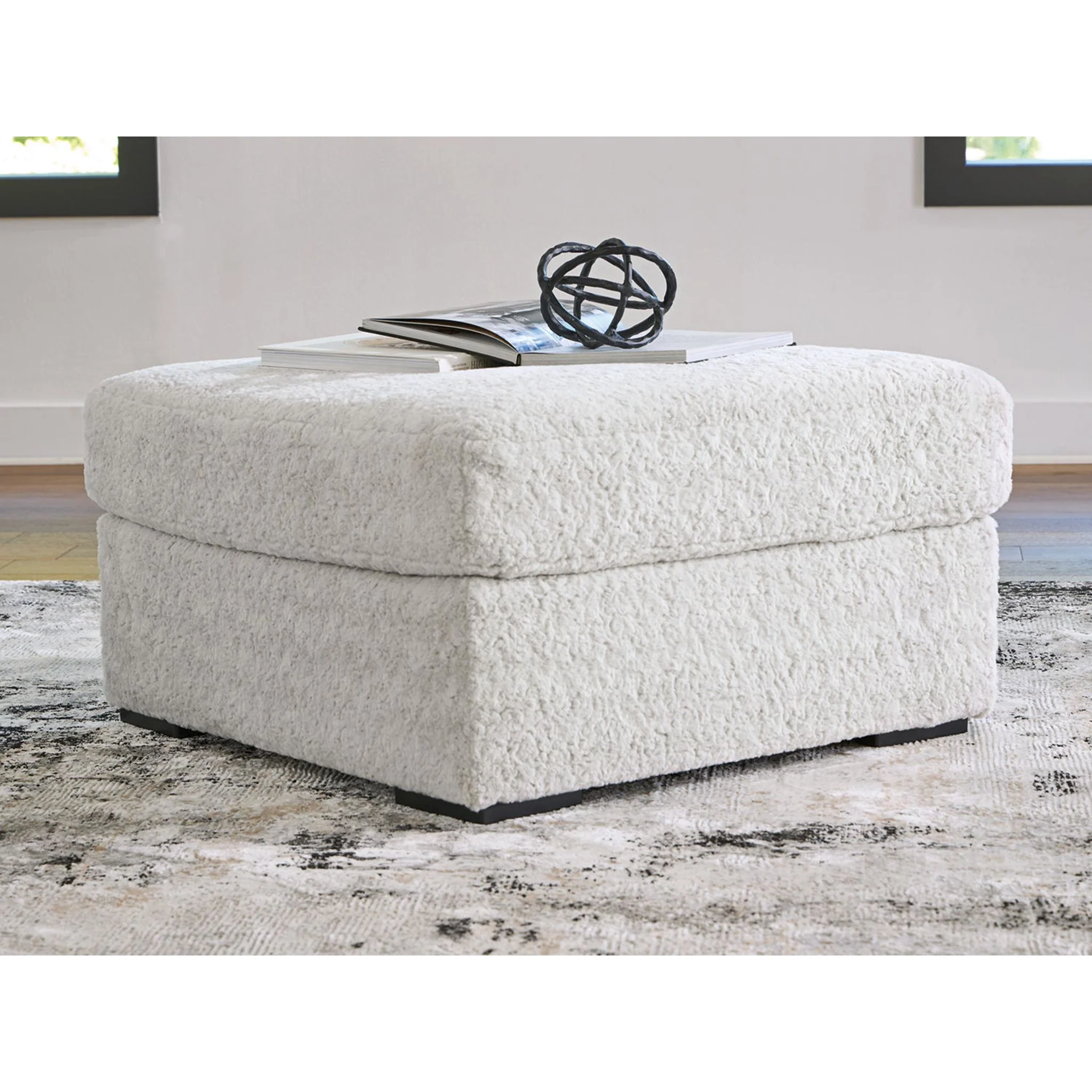 Cuddle Plush Oversized Accent Ottoman - Arctic - Image 2