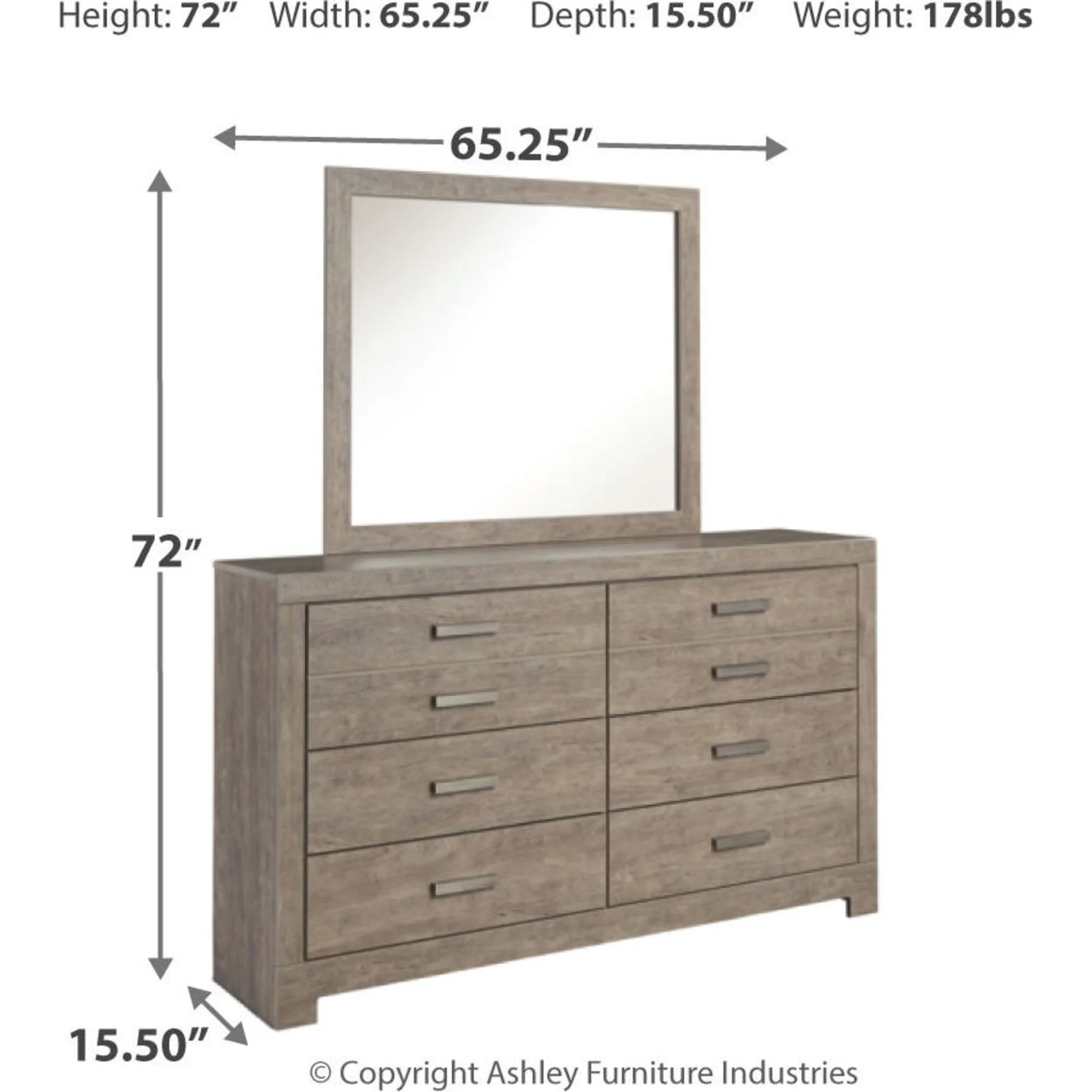 Culverbach Dresser and Mirror - Gray - Image 23