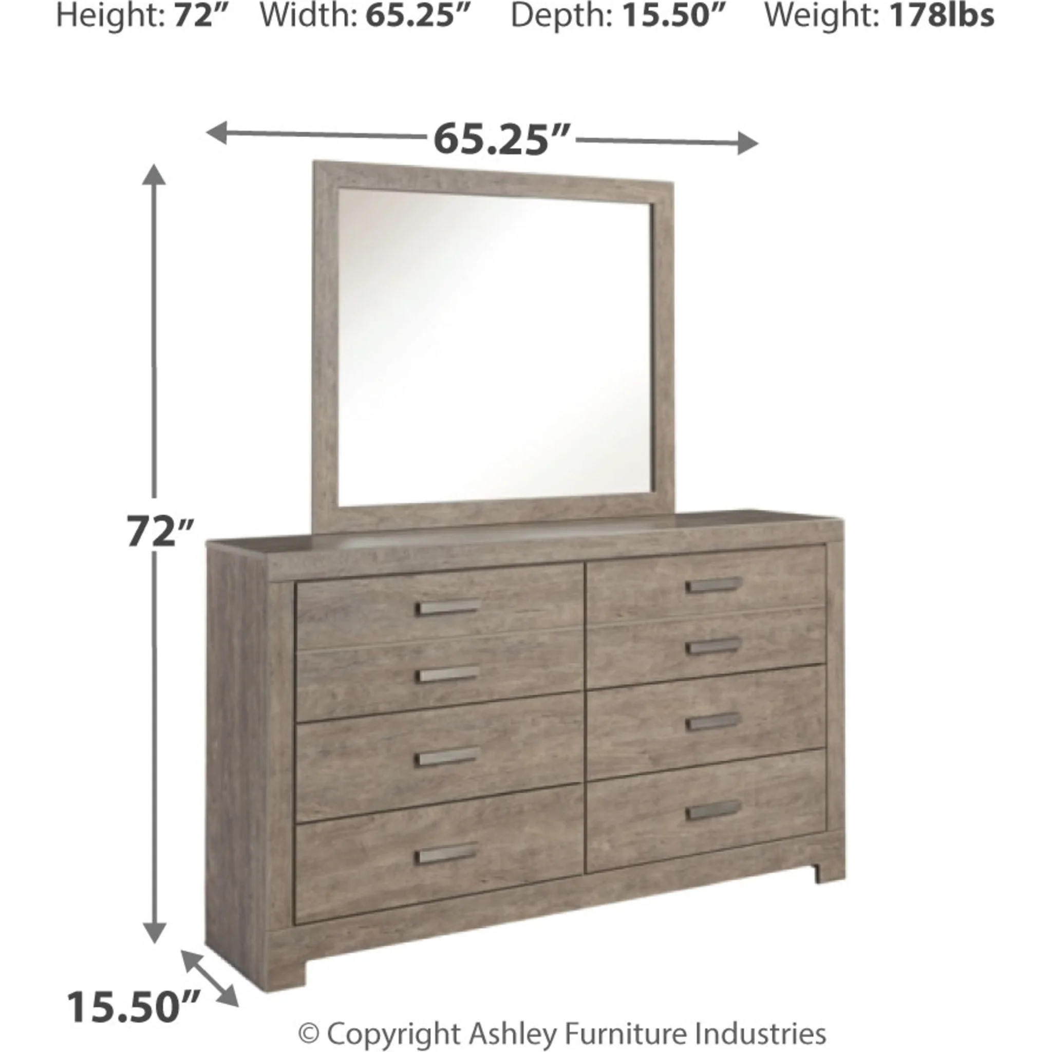 Culverbach Dresser and Mirror - Gray - Image 3