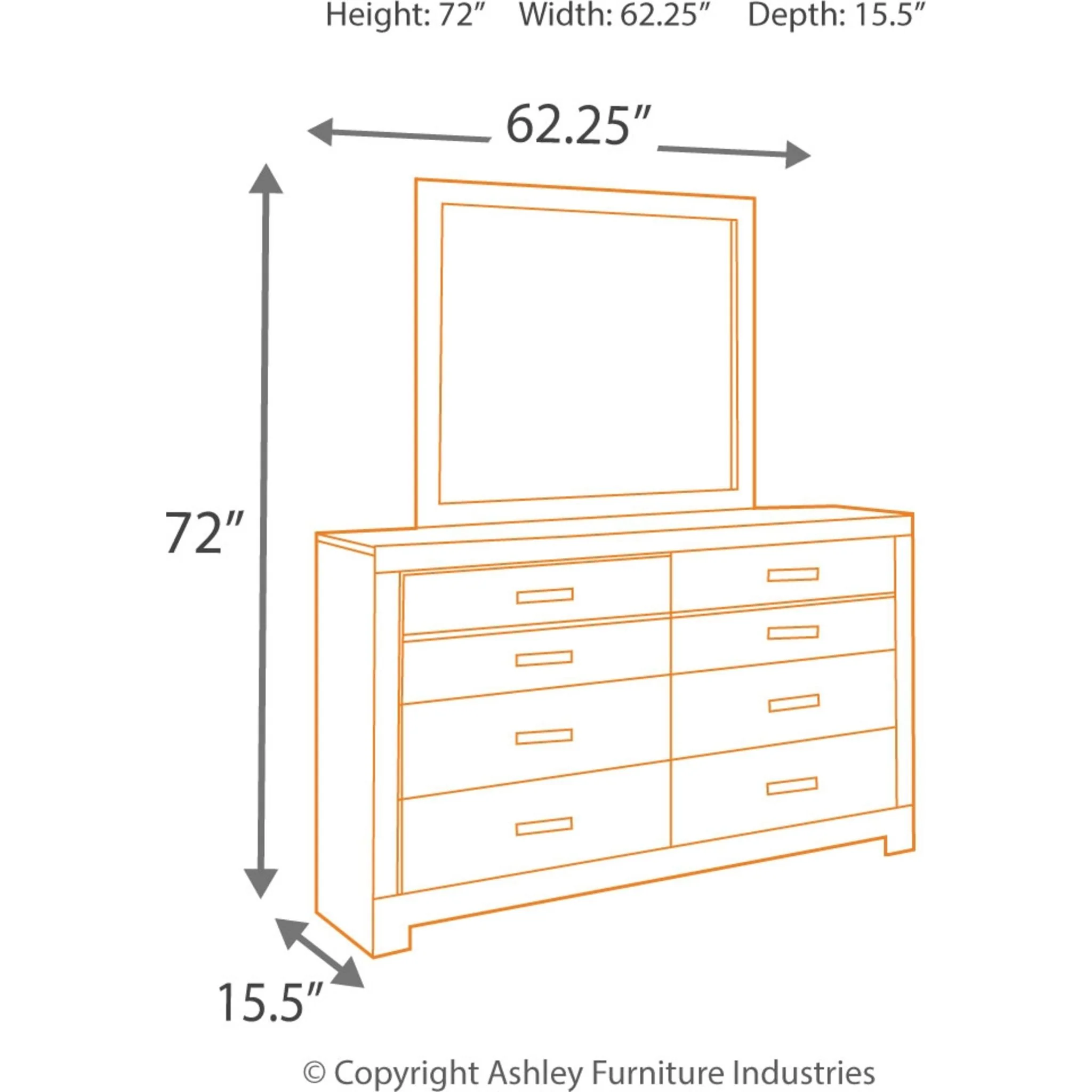 Culverbach Dresser and Mirror - Gray - Image 7