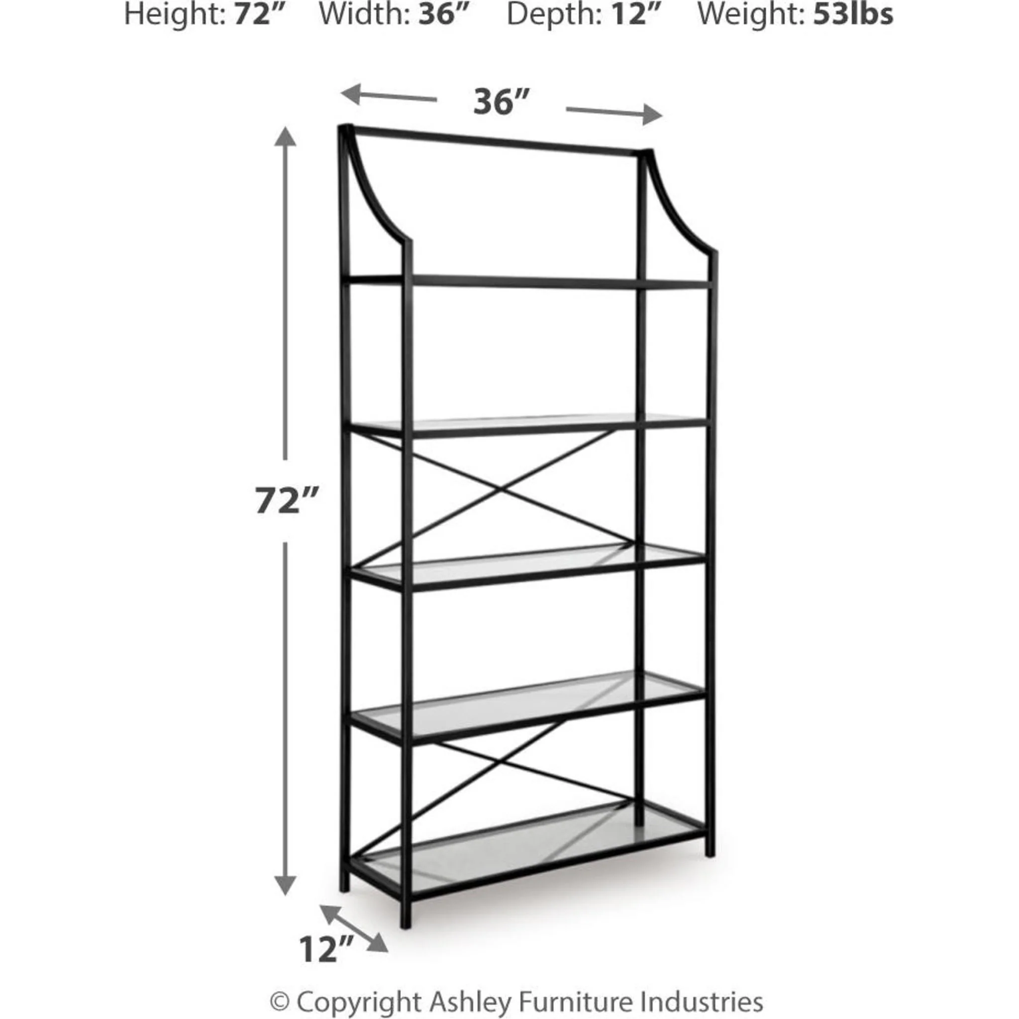 Dakerwell Bookcase - Antique Black - Image 3