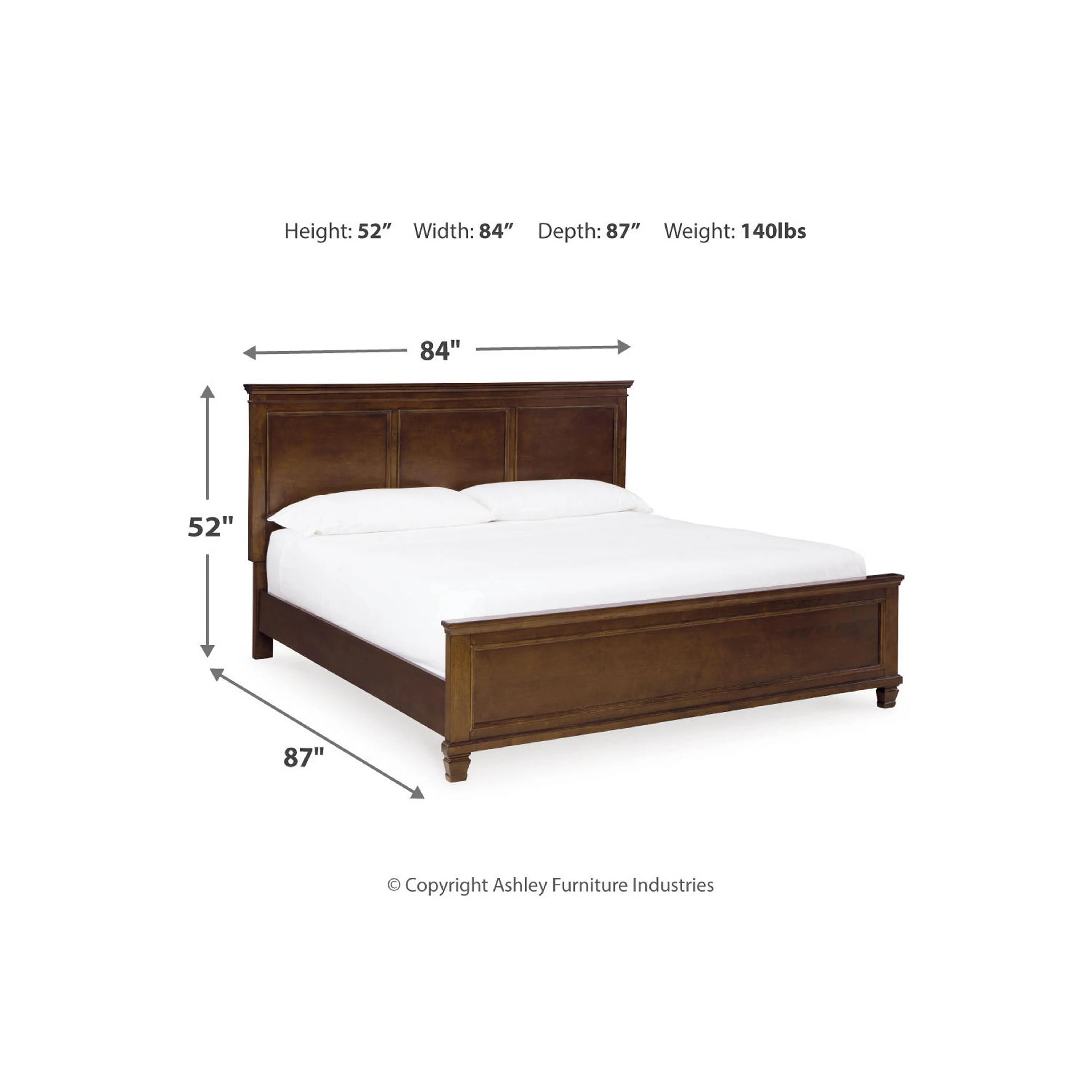 Danabrin 6 Piece Panel Bedroom - Brown - Image 61