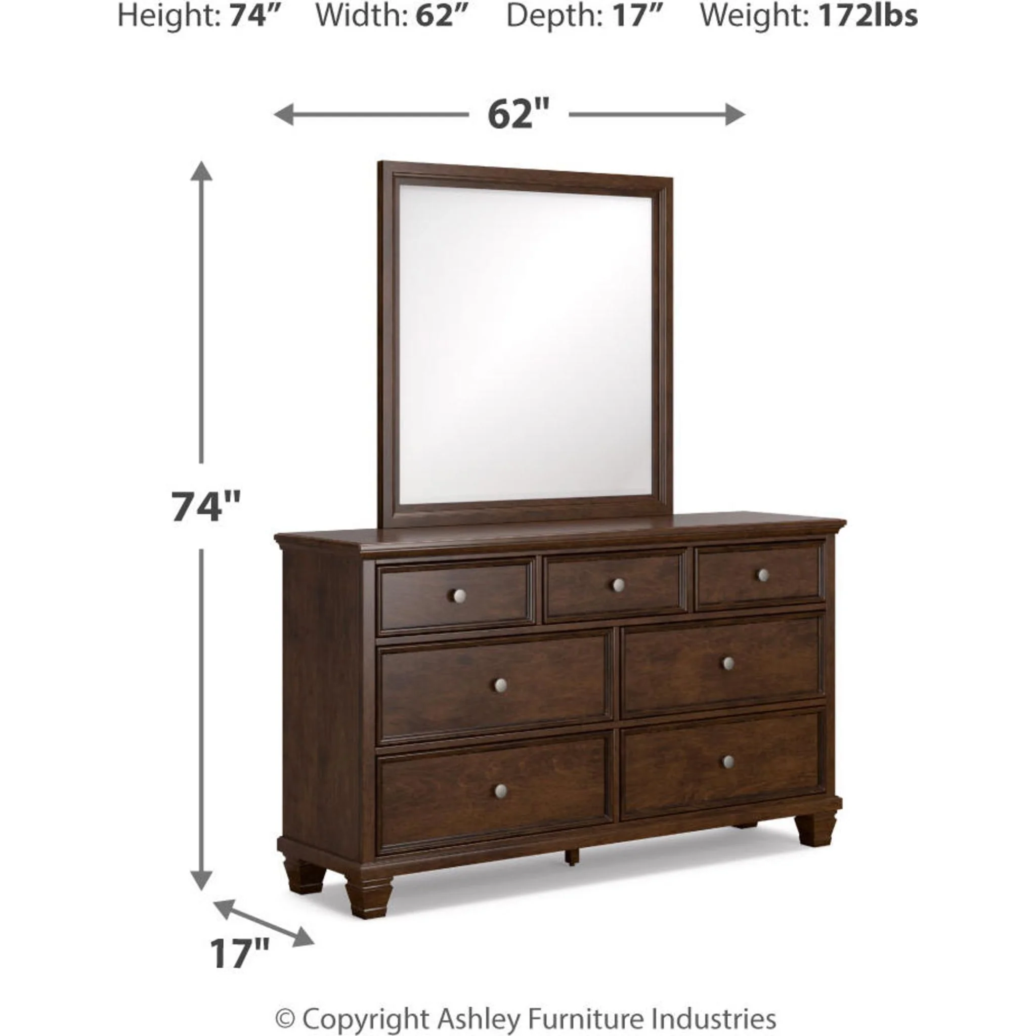 Danabrin 6 Piece Panel Bedroom - Brown - Image 20
