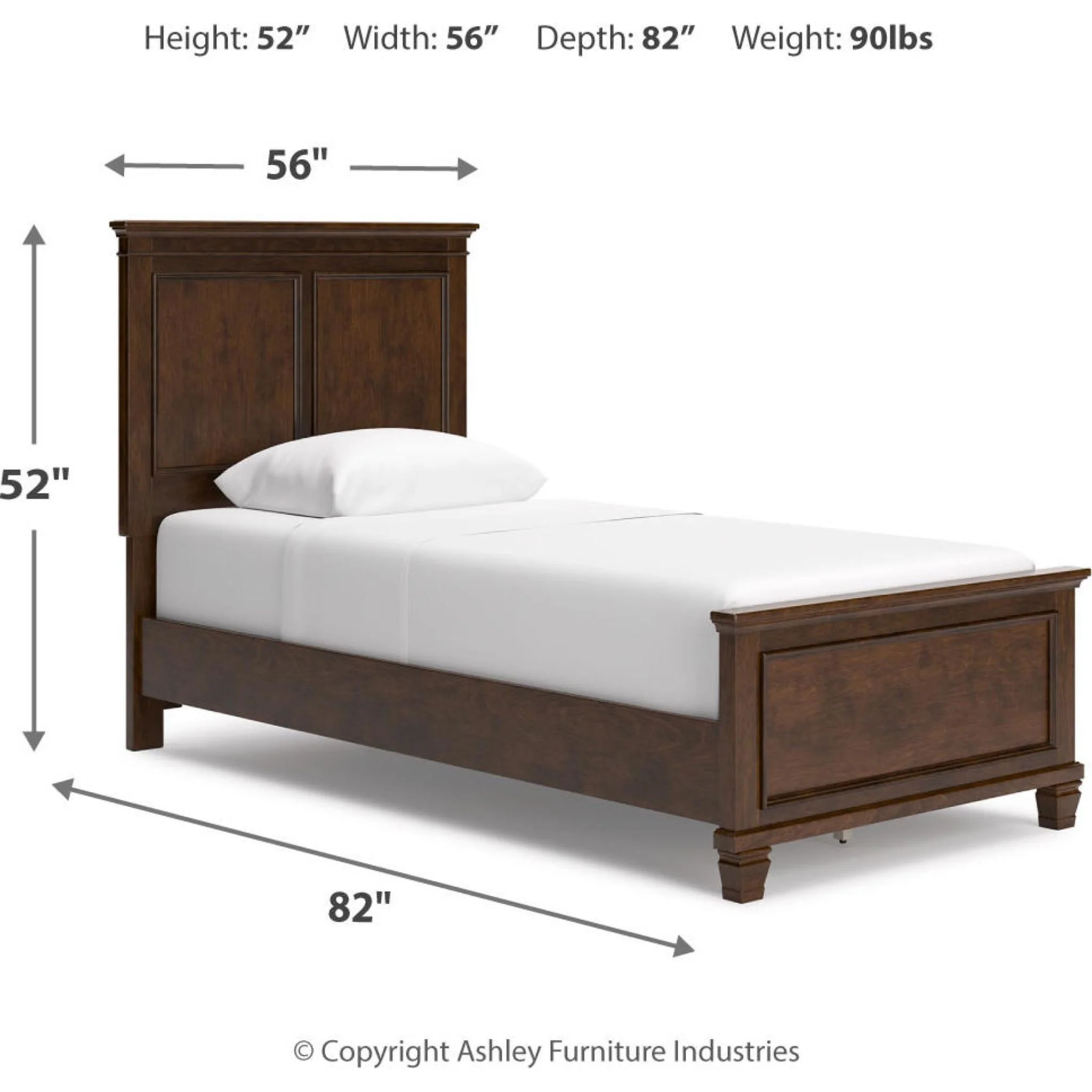 Danabrin 6 Piece Panel Bedroom - Brown - Image 26
