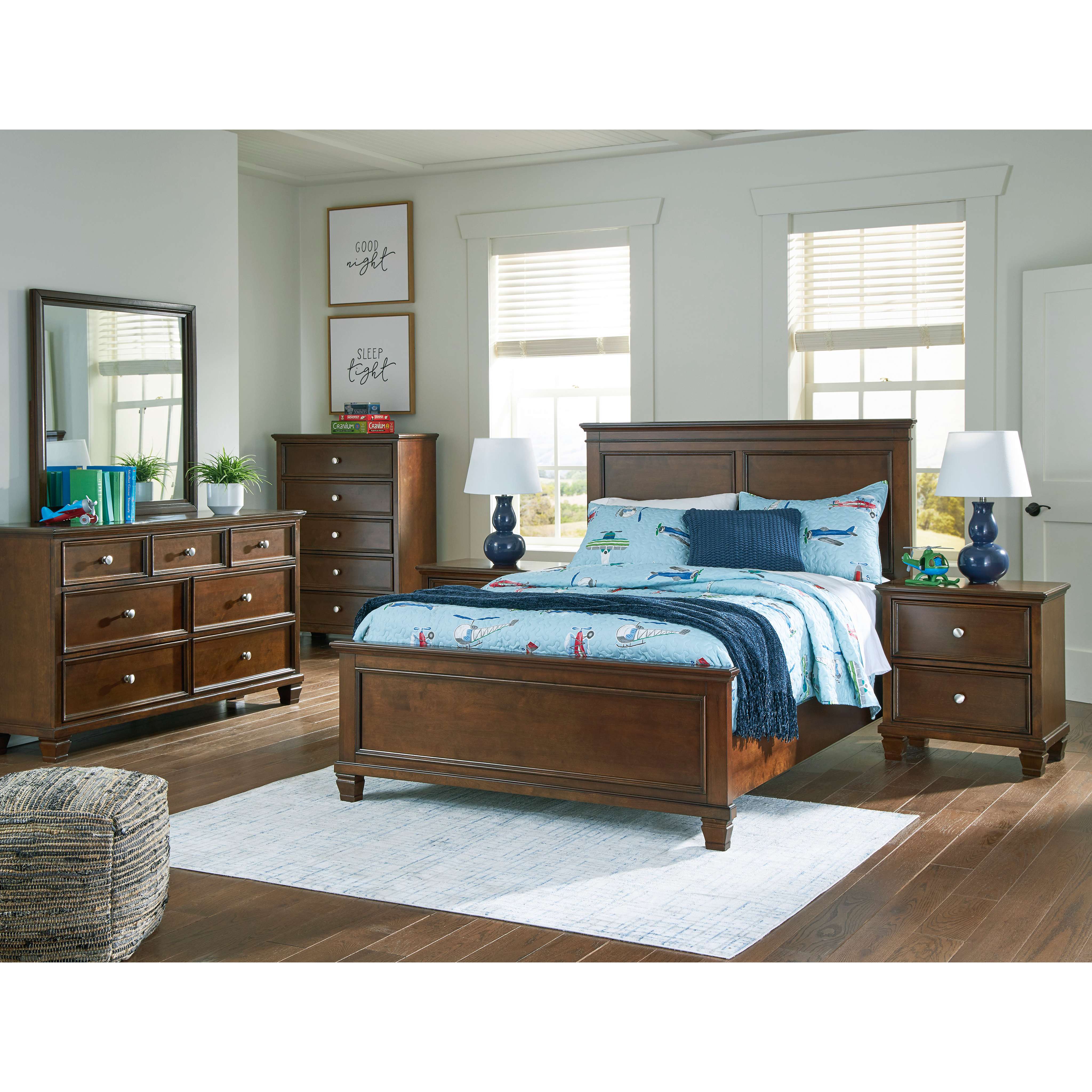 Danabrin 6 Piece Panel Bedroom - Brown - Image 40