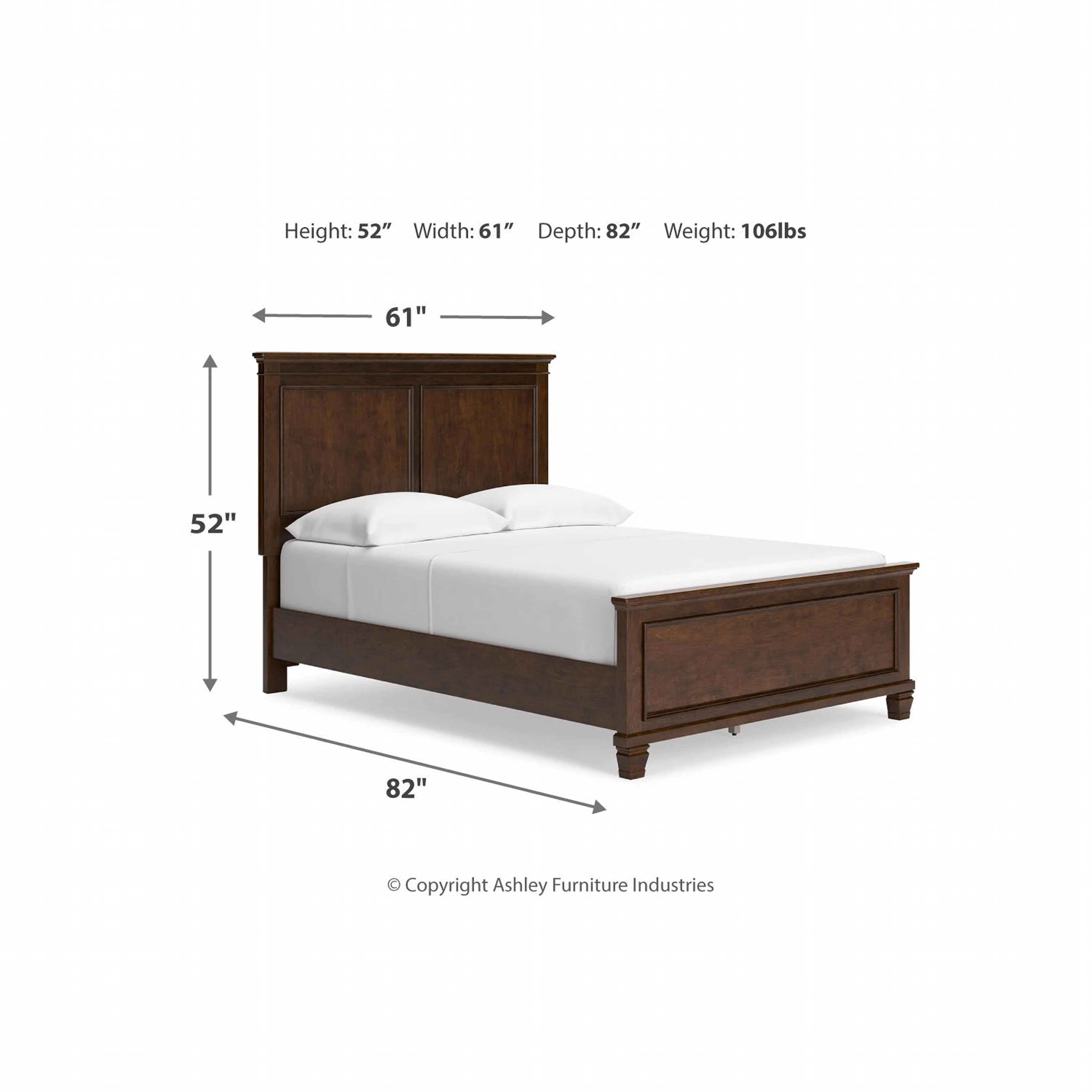 Danabrin 6 Piece Panel Bedroom - Brown - Image 64