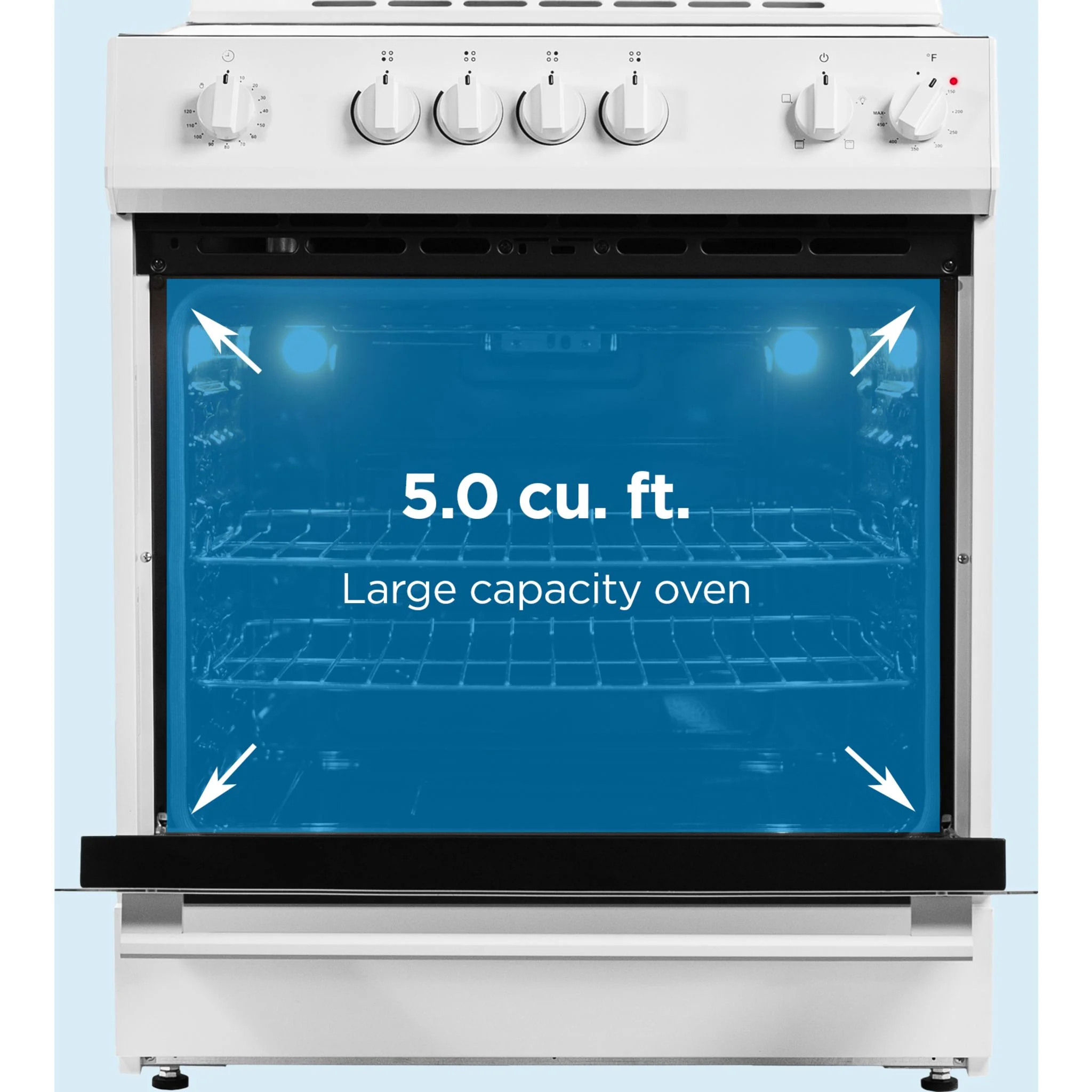 Danby 30” Slide in Smooth Top Electric Range with Knob Controls -White (DRRM300WC) - Image 10