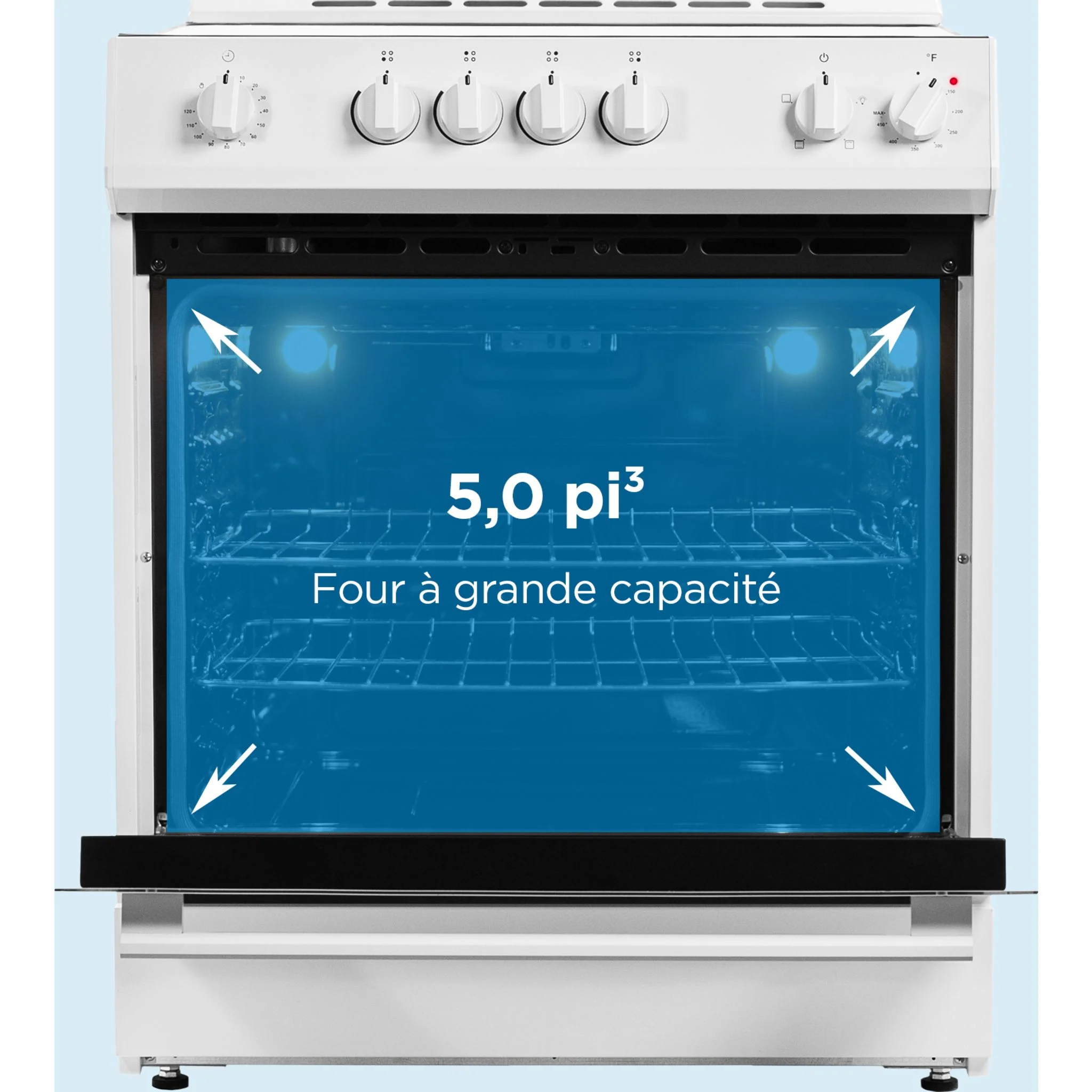 Danby 30” Slide in Smooth Top Electric Range with Knob Controls -White (DRRM300WC) - Image 9