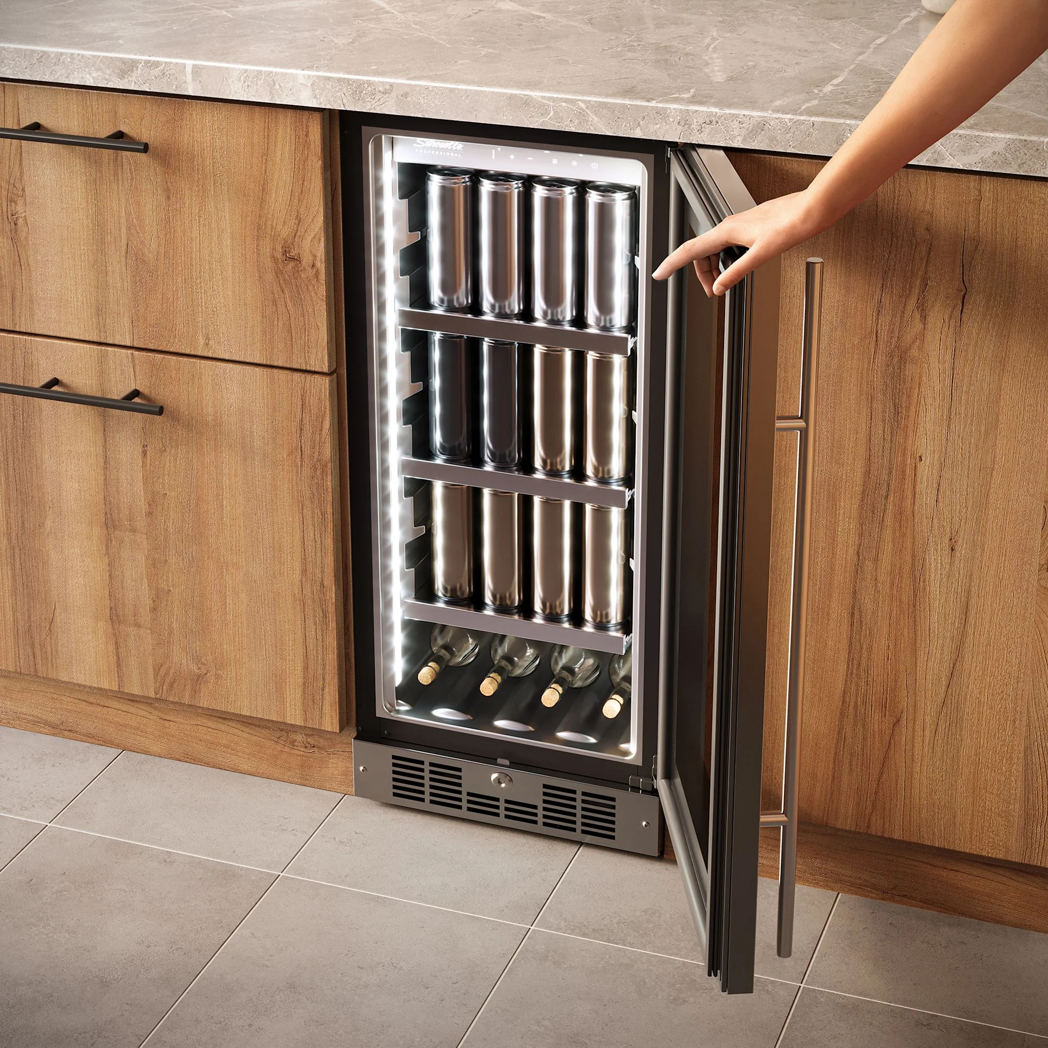 Silhouette – 15? Built-in Beverage Center -Stainless Steel (SPRBC031D1SS) - Image 12