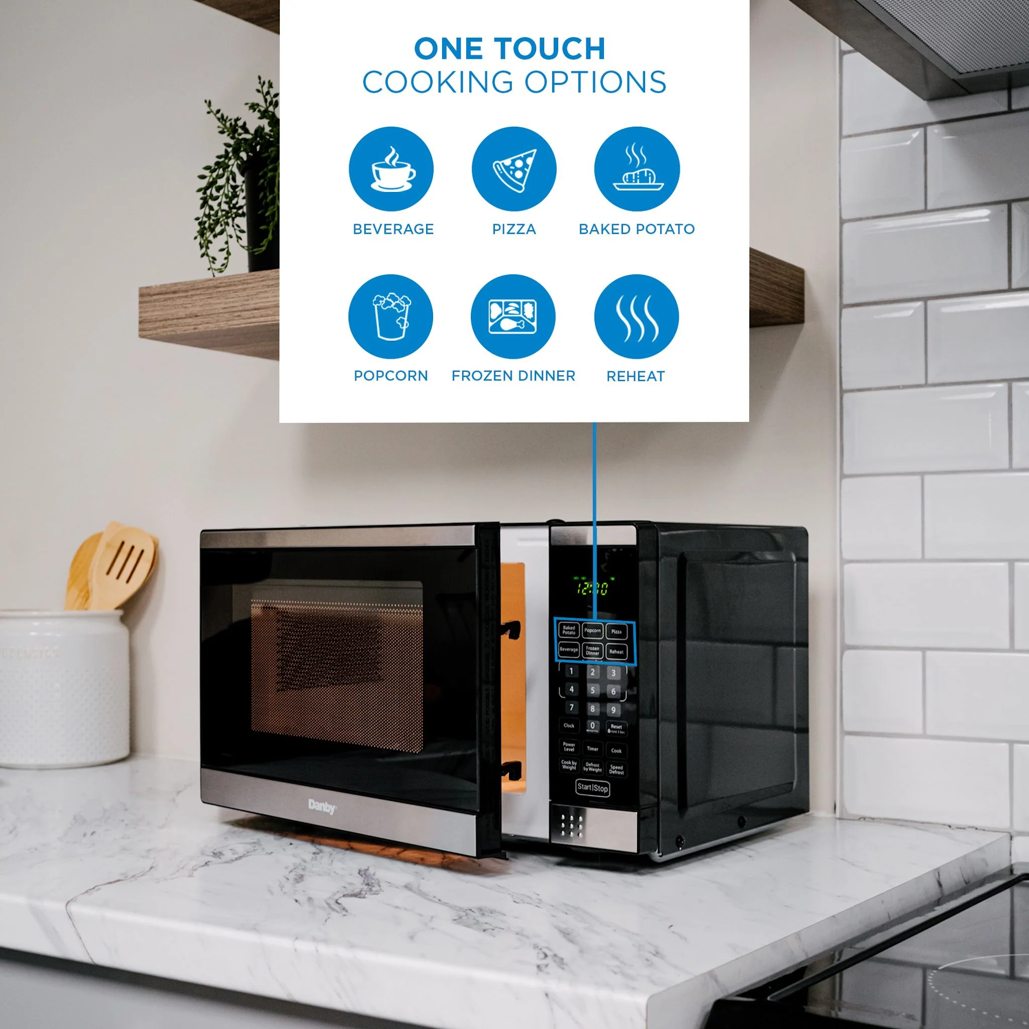 Danby Designer 0.7 cu. ft. Space Saving Under the Cupboard Microwave  -Stainless Steel (DDMW007501G1) - Image 16