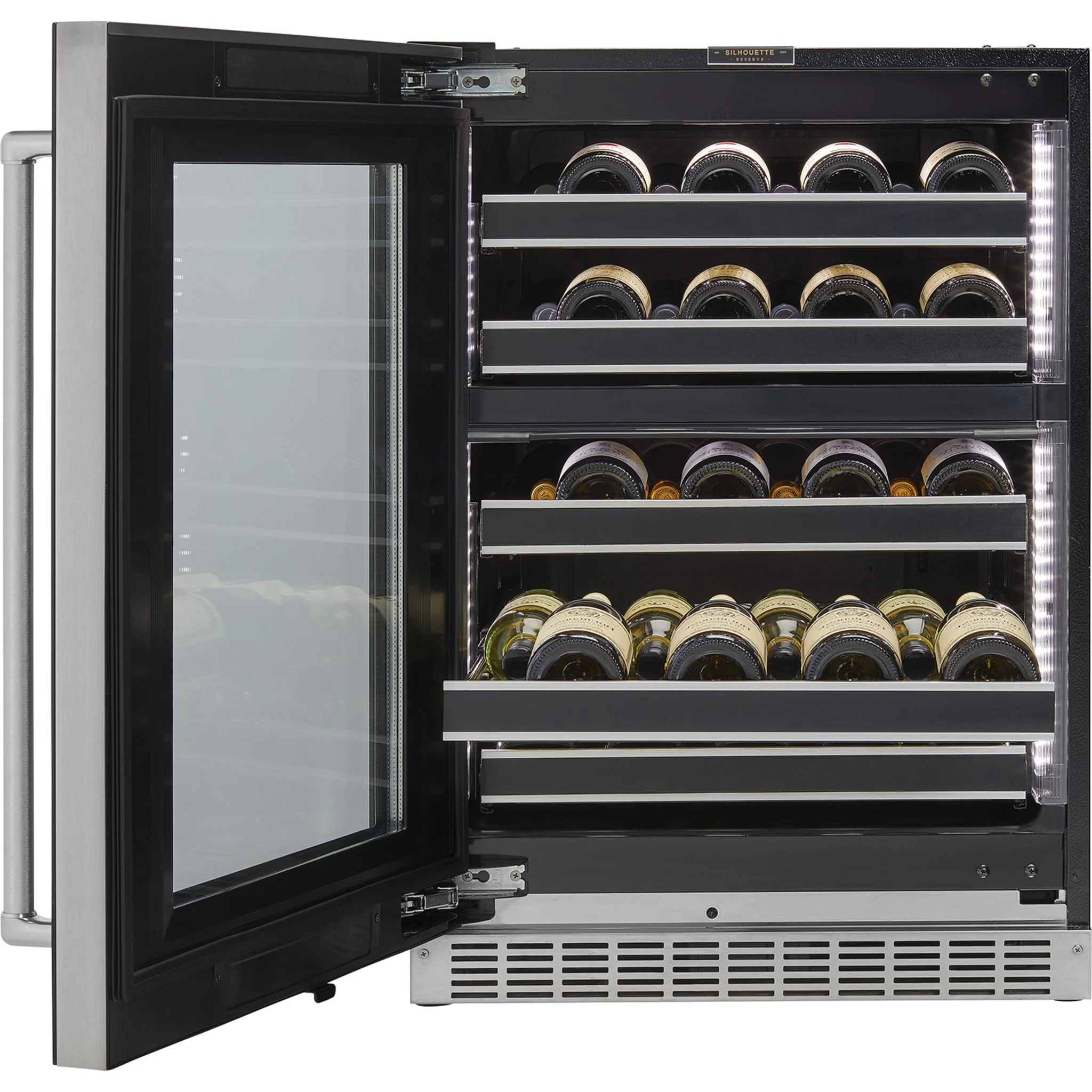 Silhouette Reserve – 24? Built-In Wine Cellar – Left Swing -Stainless Steel (SRVWC050L) - Image 9