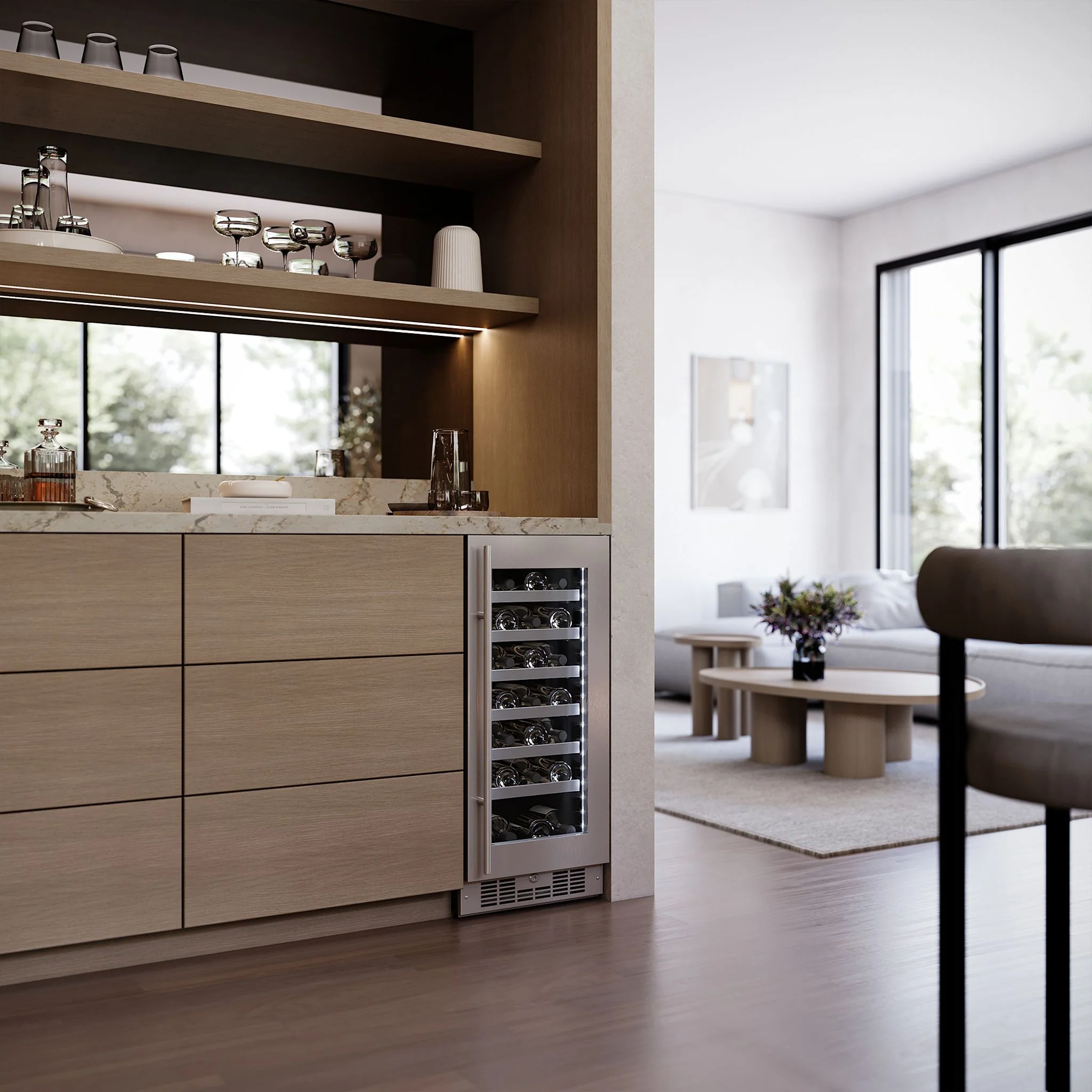 Silhouette Pro – 28 Bottle Built-In Wine Cellar  -Stainless Steel (SPRWC031D1SS) - Image 10