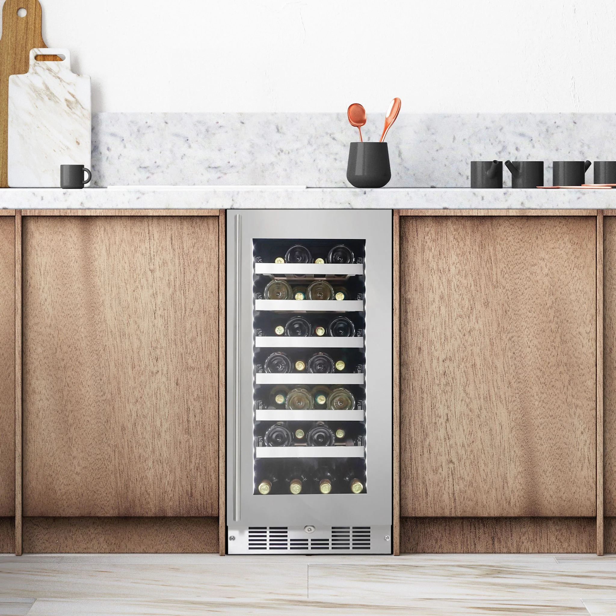 Silhouette Pro – 28 Bottle Built-In Wine Cellar  -Stainless Steel (SPRWC031D1SS) - Image 6