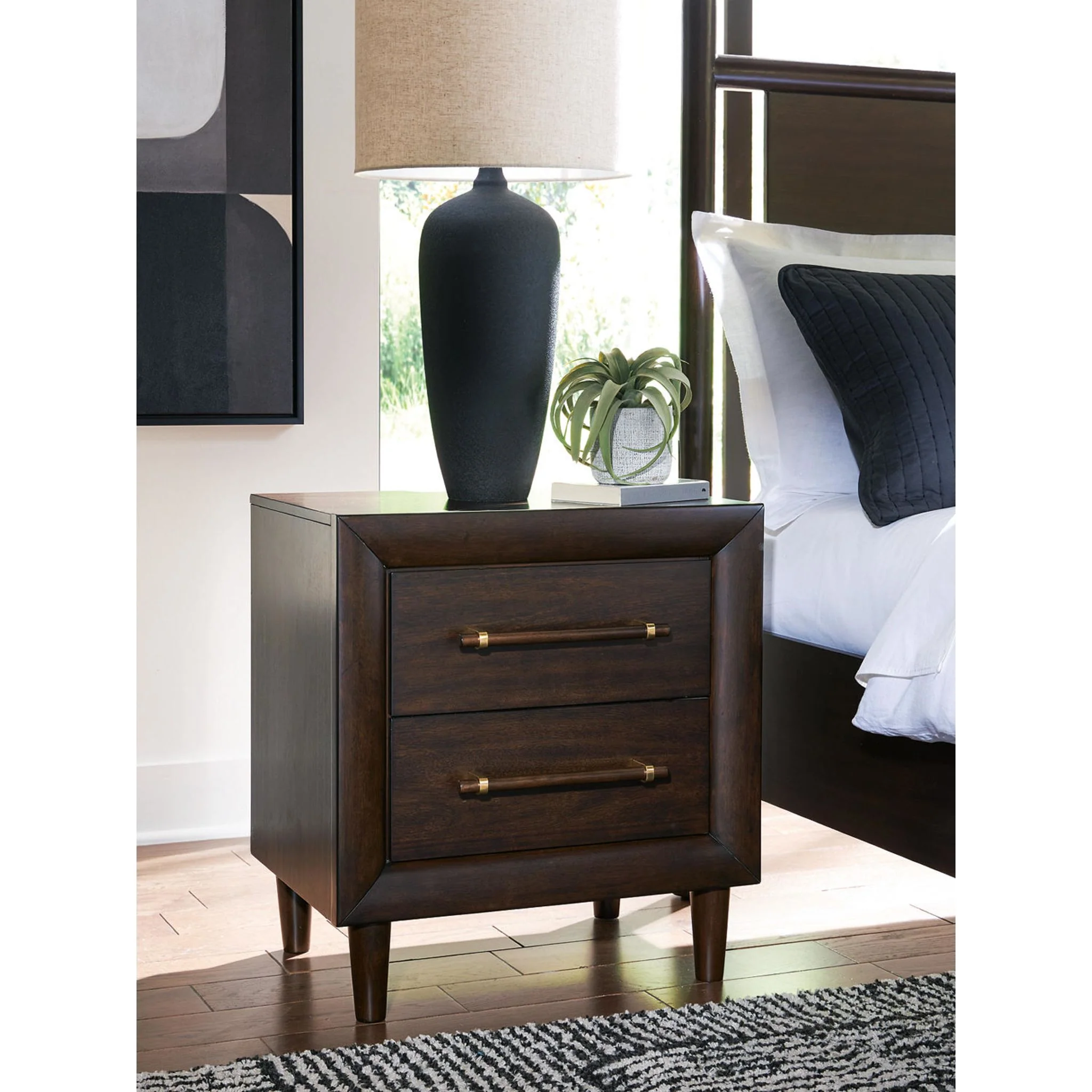 Dantenton Nightstand - Merlot - Image 2