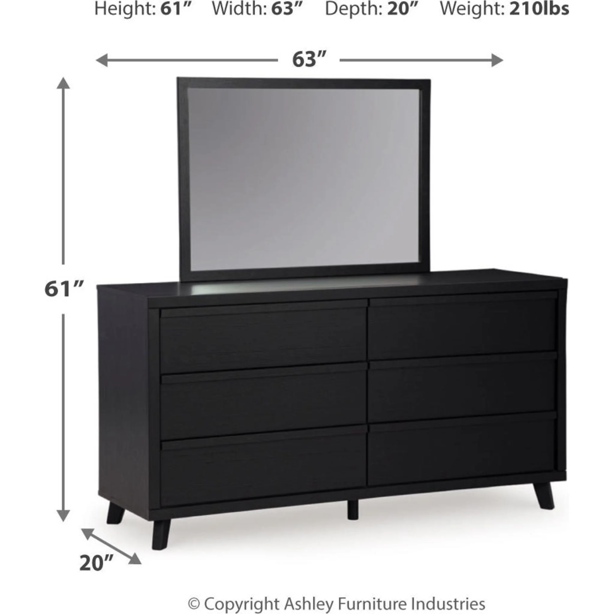 Danziar 6 Piece Platform Bedroom - Black - Image 12