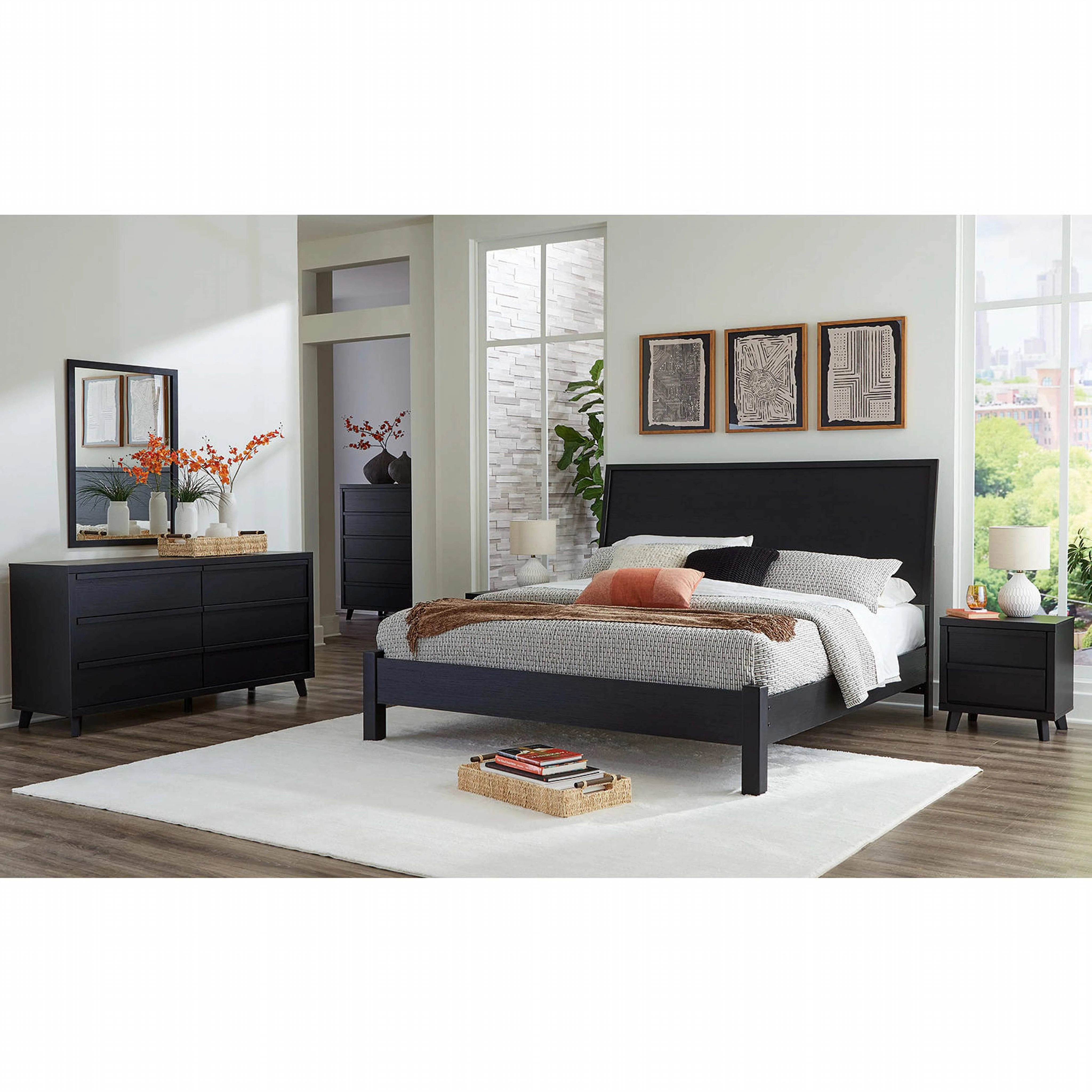 Danziar 6 Piece Platform Bedroom - Black - Image 24