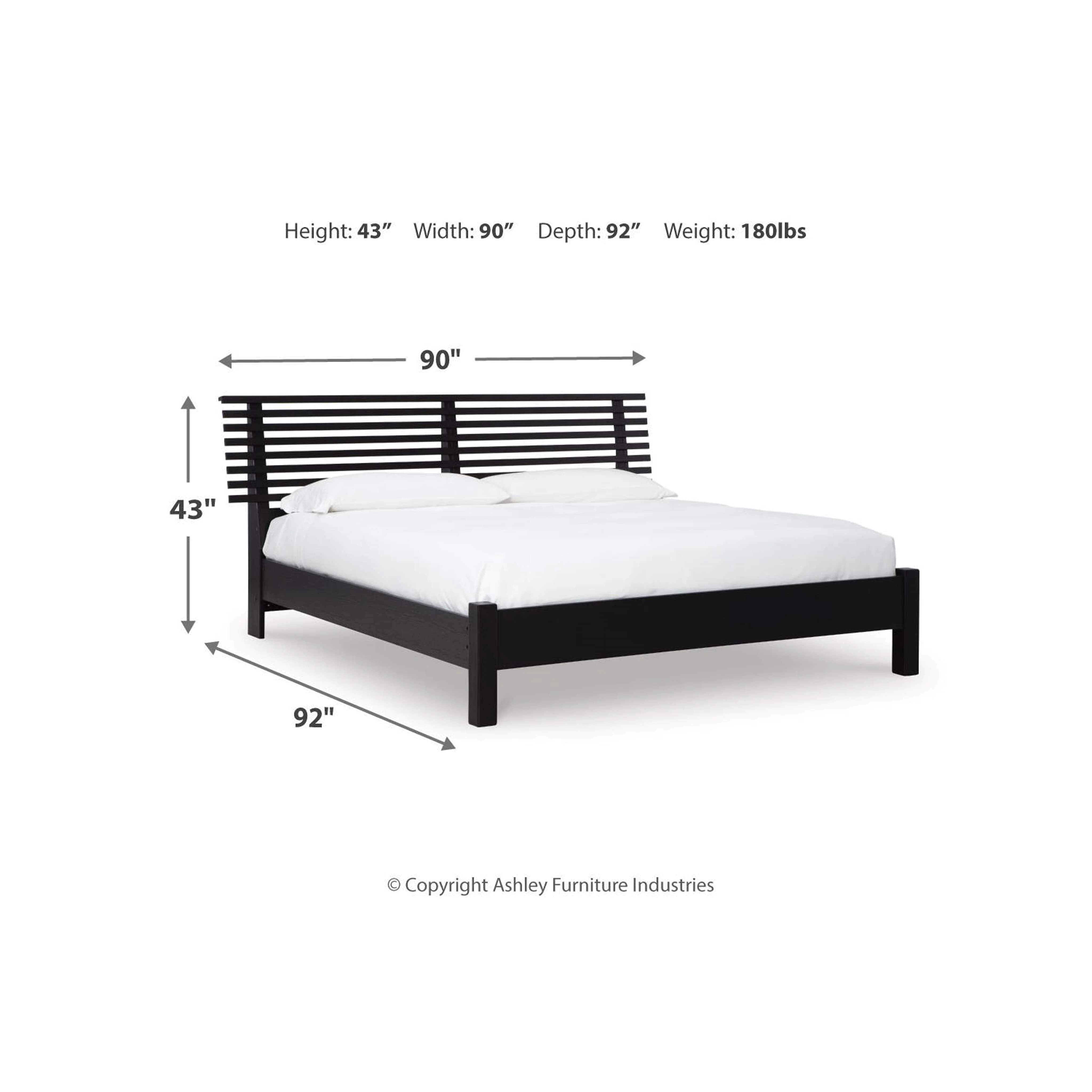 Danziar 6 Piece Slat Platform Bedroom - Black - Image 25