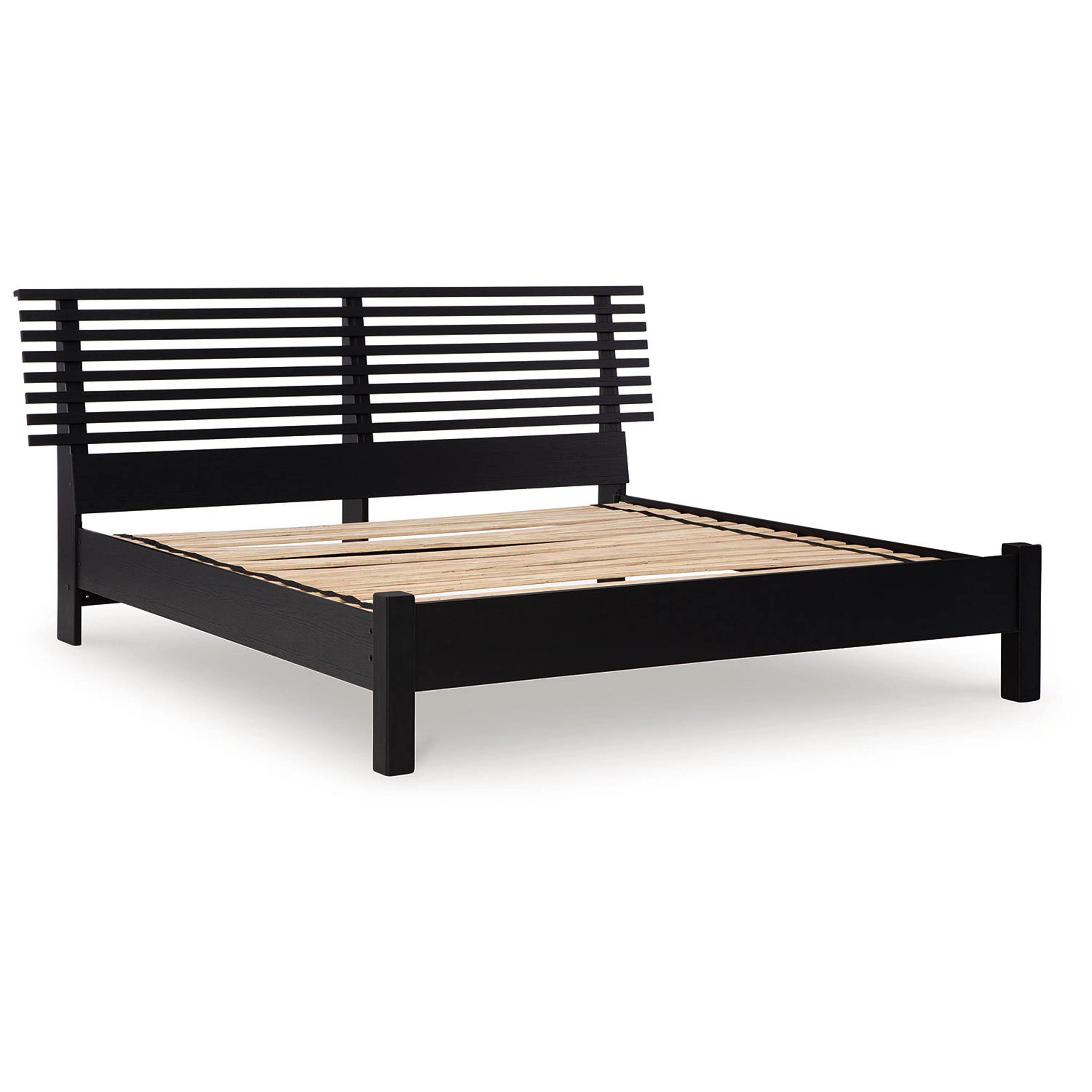 Danziar 6 Piece Slat Platform Bedroom - Black - Image 27
