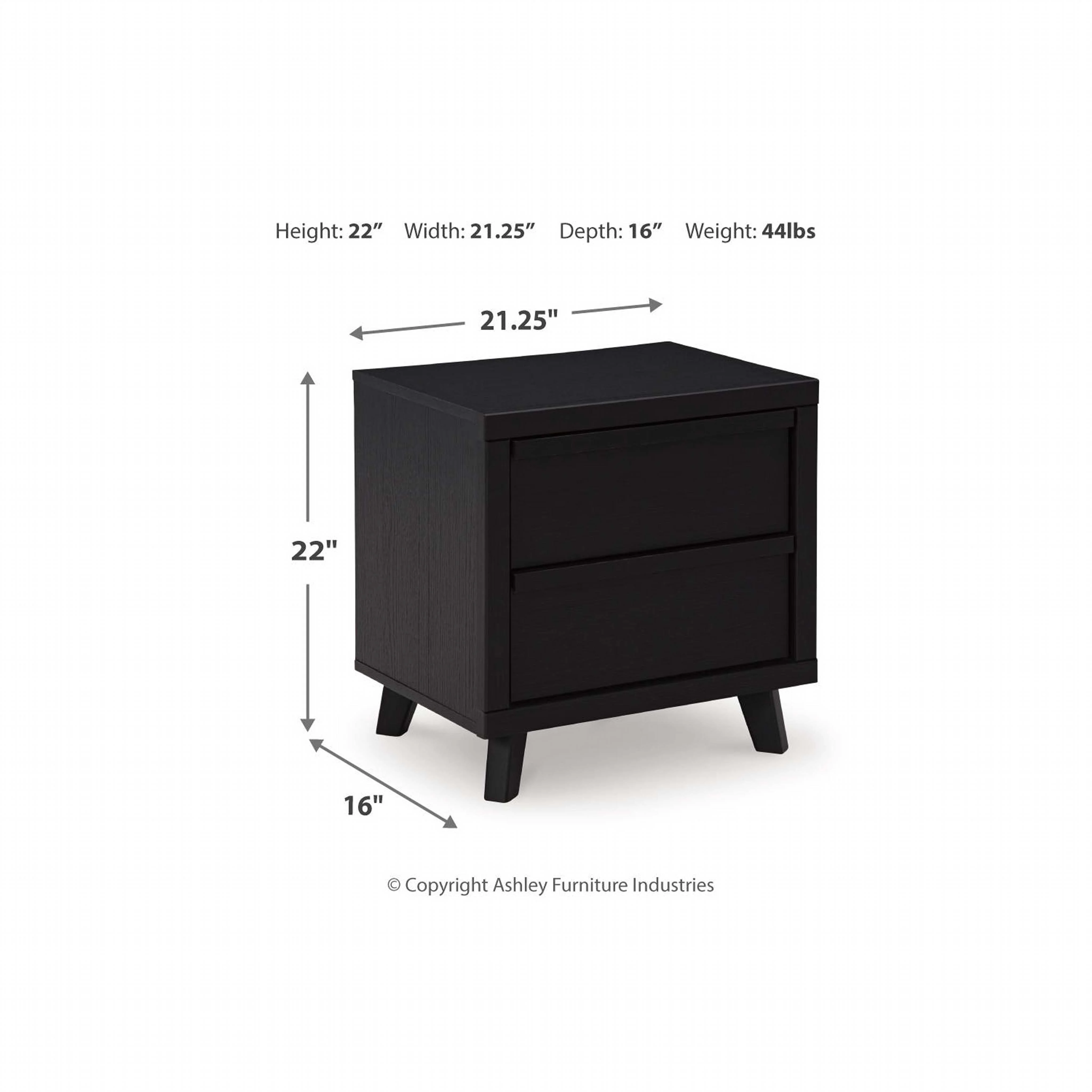 Danziar 6 Piece Slat Platform Bedroom - Black - Image 35