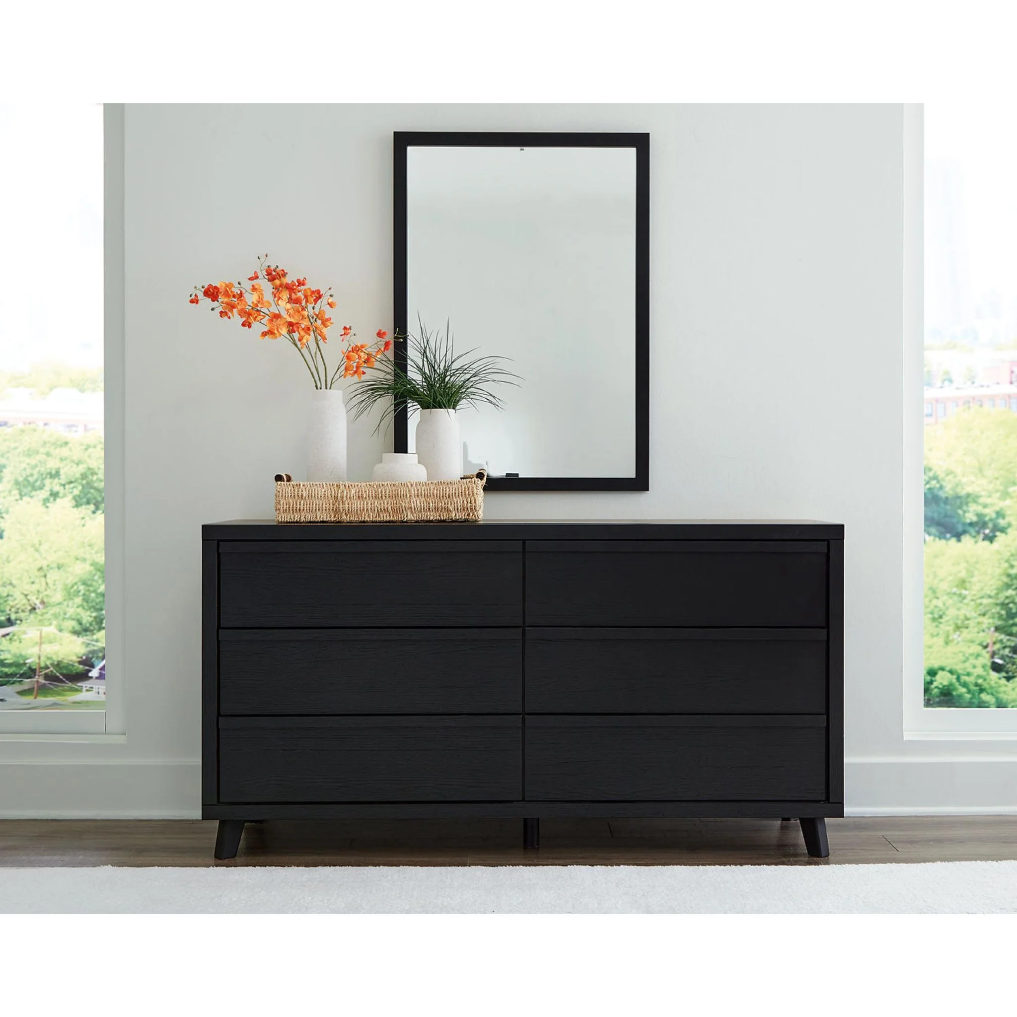 Danziar 6 Piece Slat Platform Bedroom - Black - Image 19
