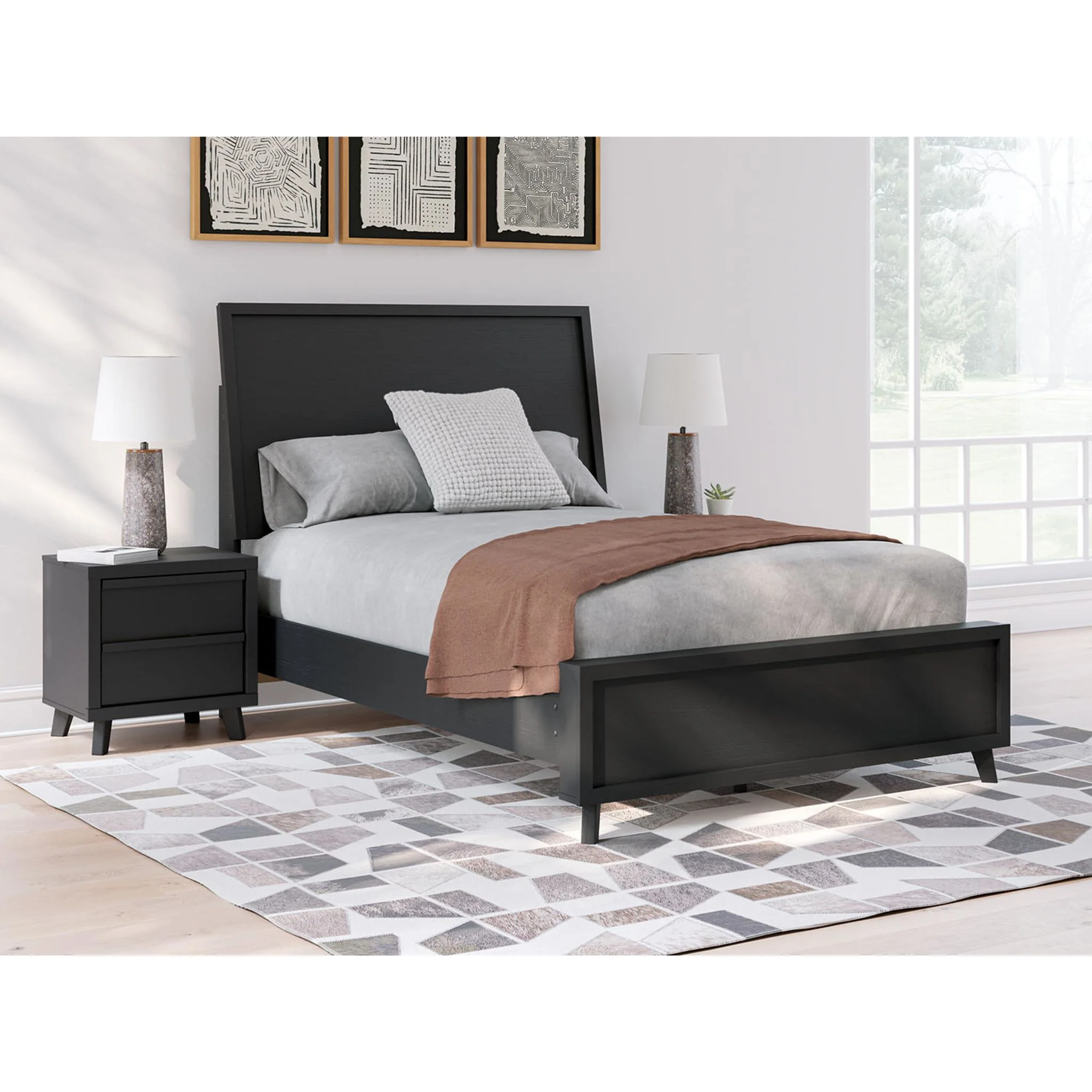 Danziar Full Platform Bed - Black - Image 2