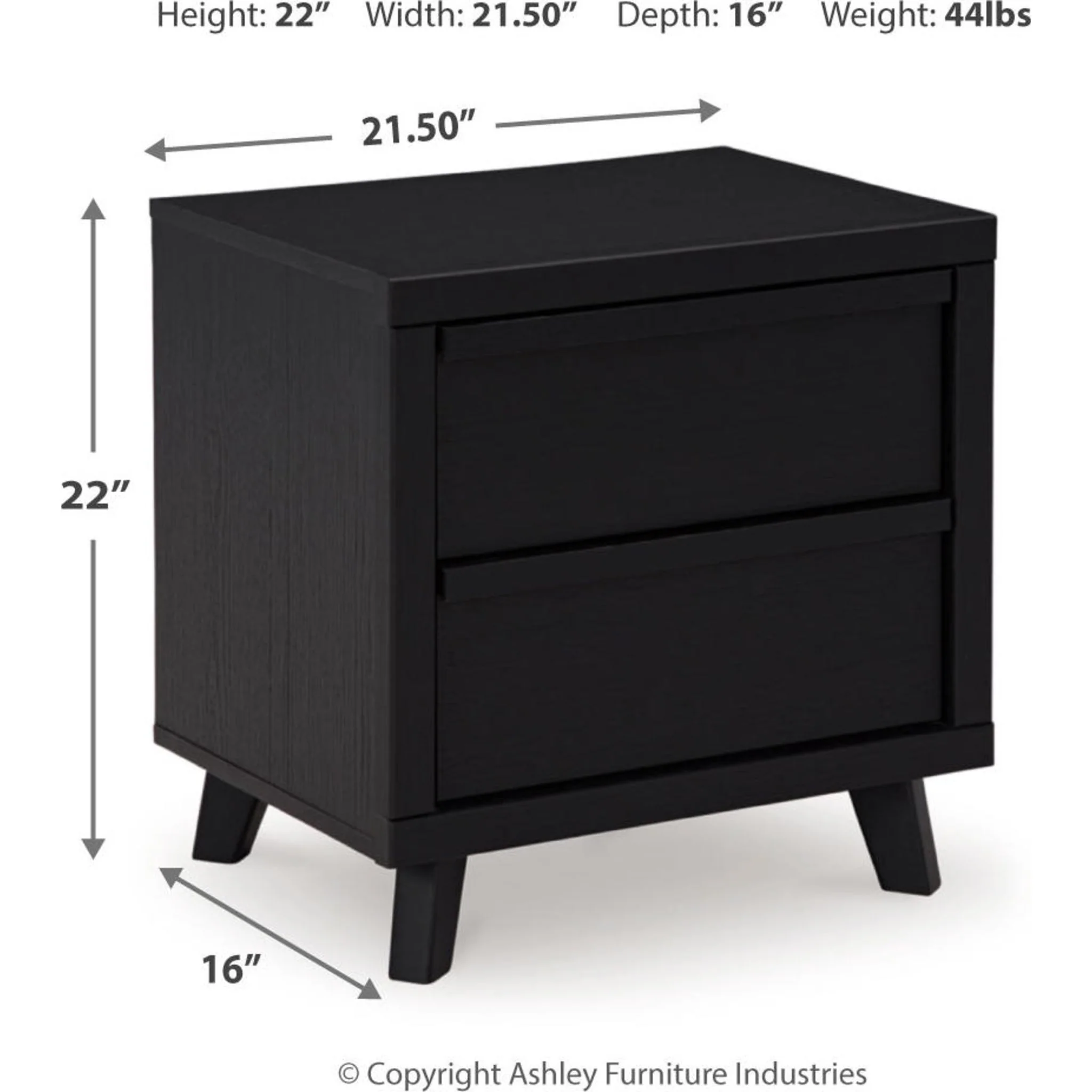Danziar Nightstand - Black - Image 7