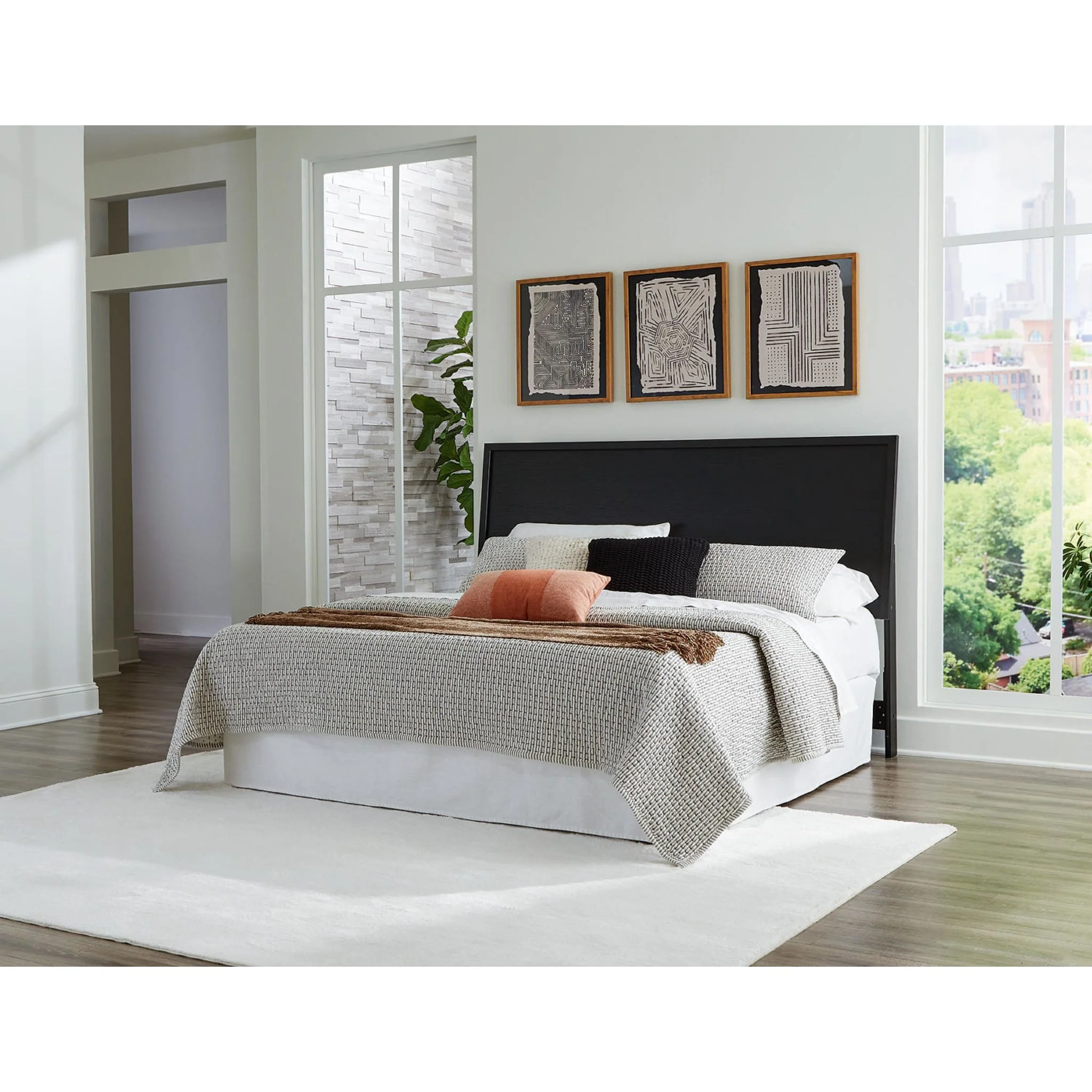 Danziar Panel Headboard - Black - Image 10