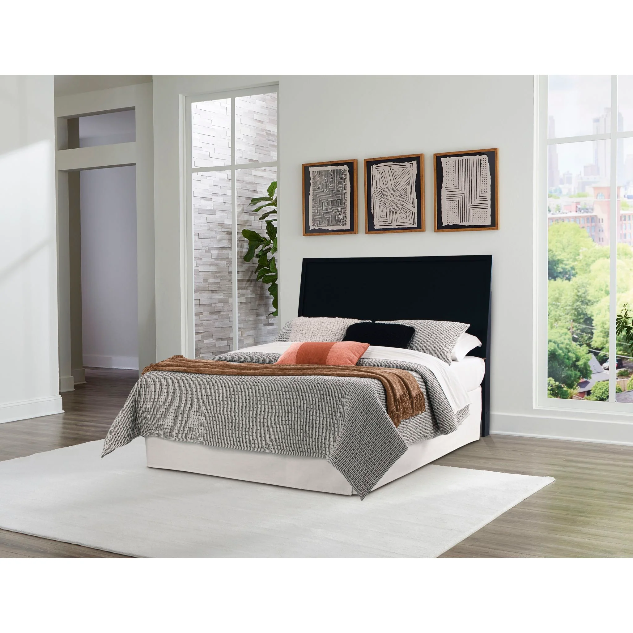 Danziar Panel Headboard - Black - Image 2