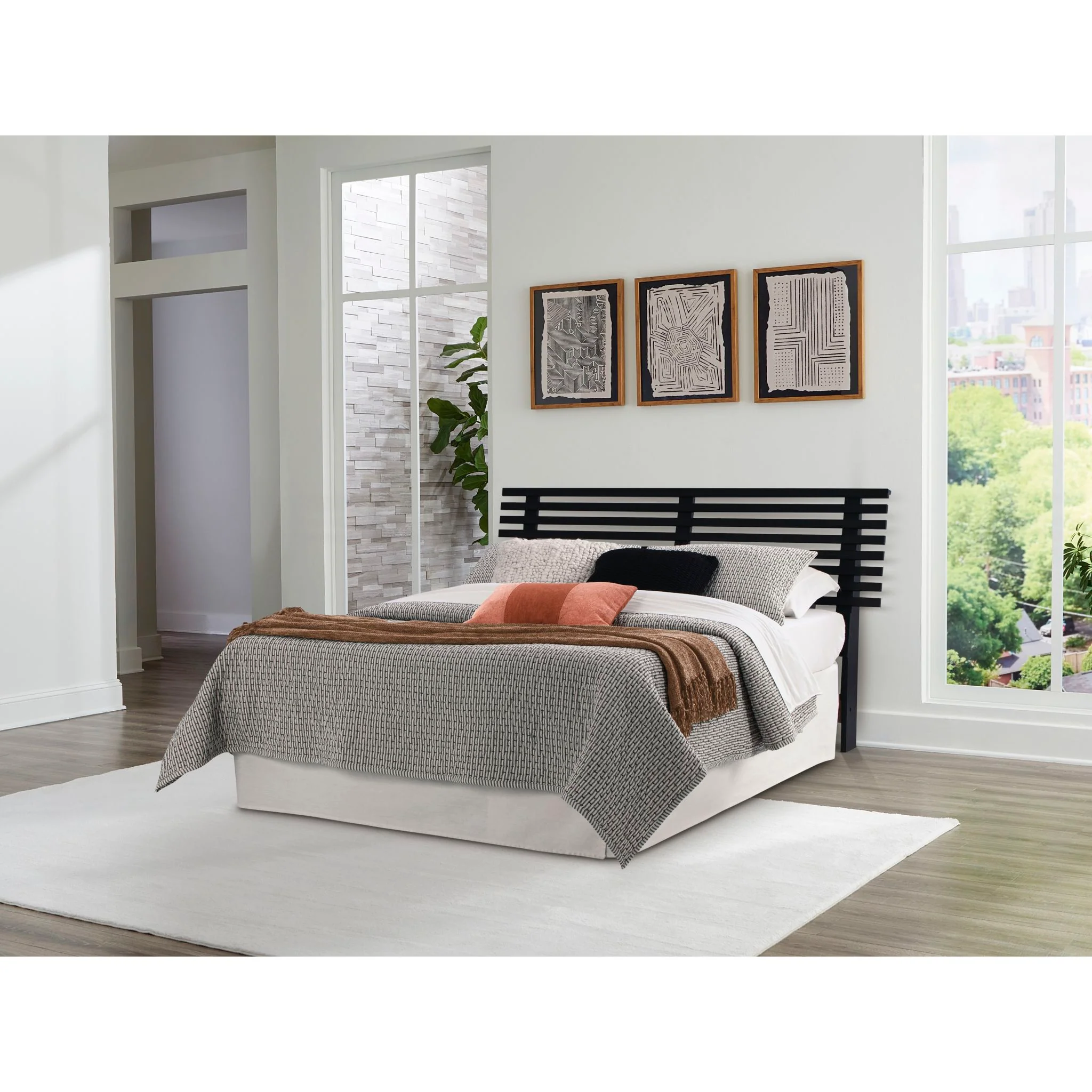 Danziar Slat Headboard - Black - Image 2