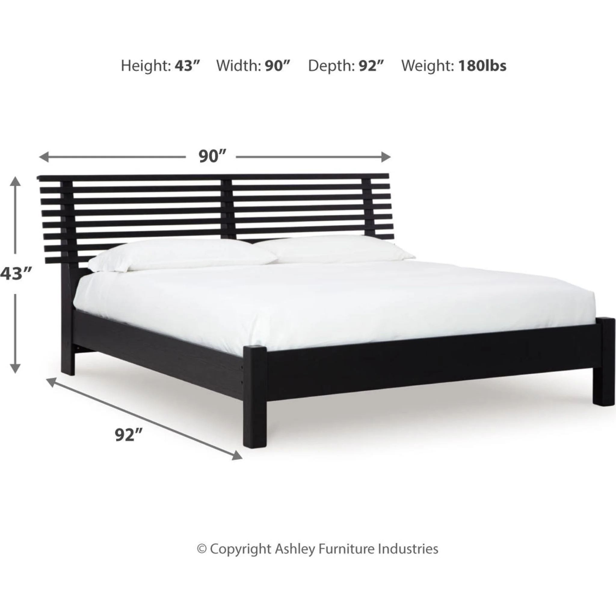 Danziar Slat Platform Bed - Black - Image 27