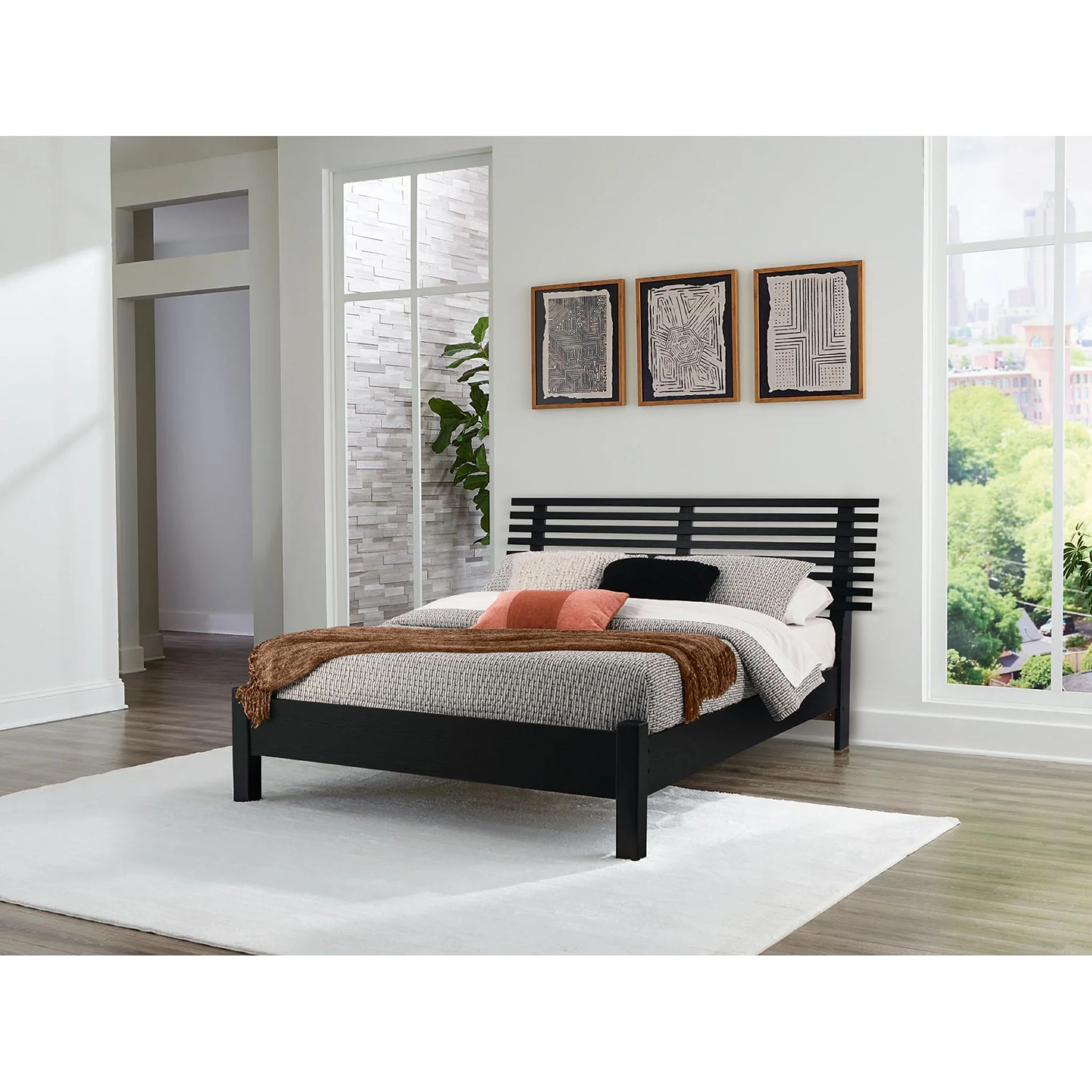 Danziar Slat Platform Bed - Black - Image 32