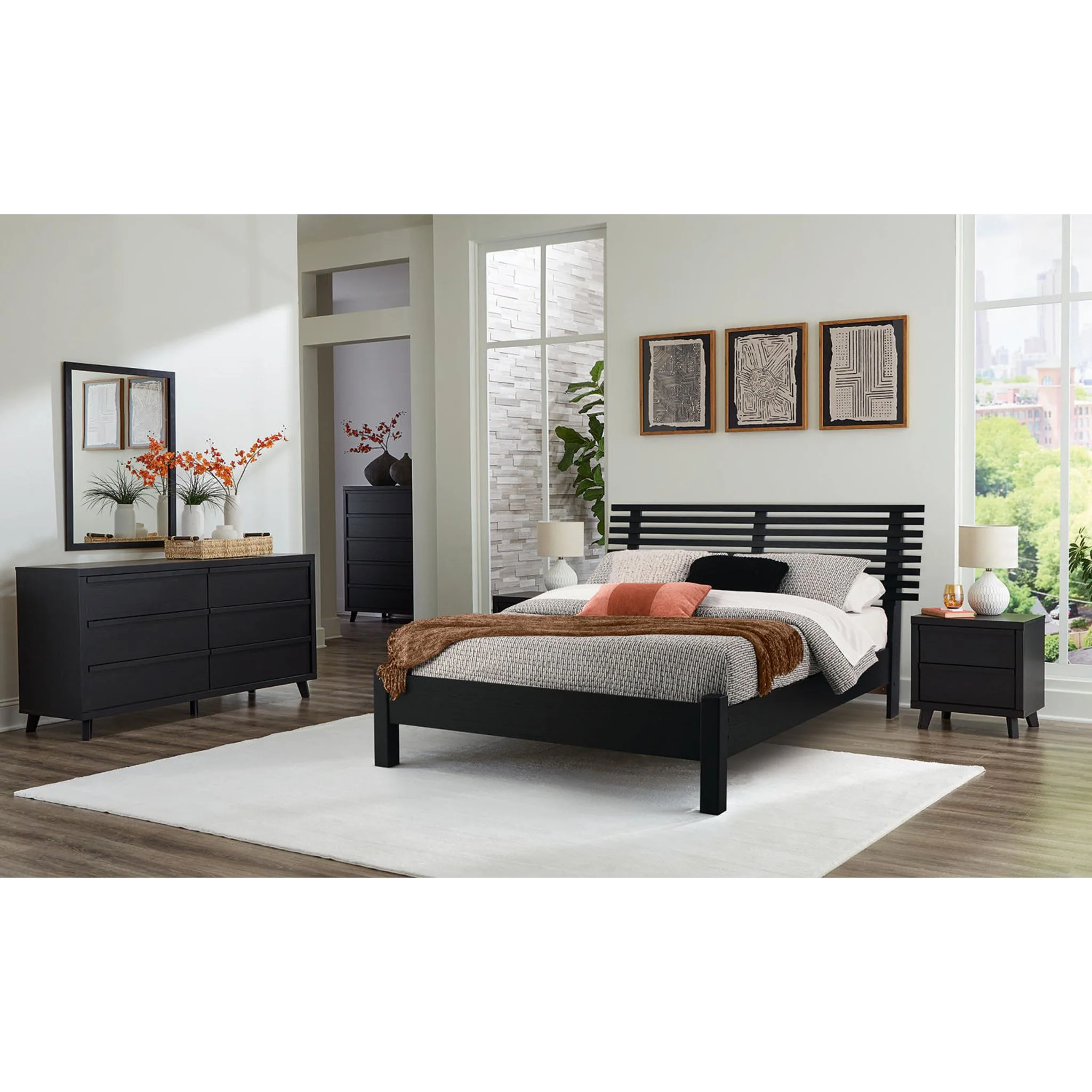Danziar Slat Platform Bed - Black - Image 37