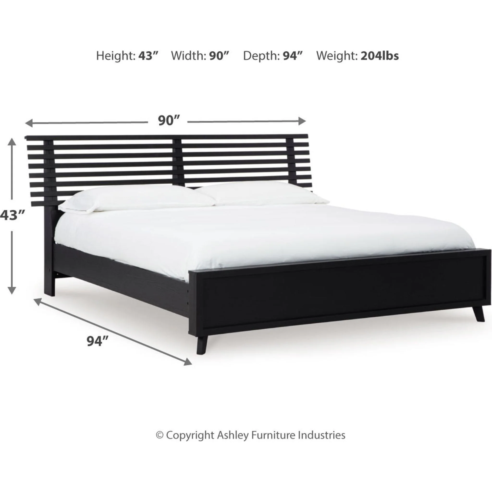 Danziar Slat Platform Bed - Black - Image 27