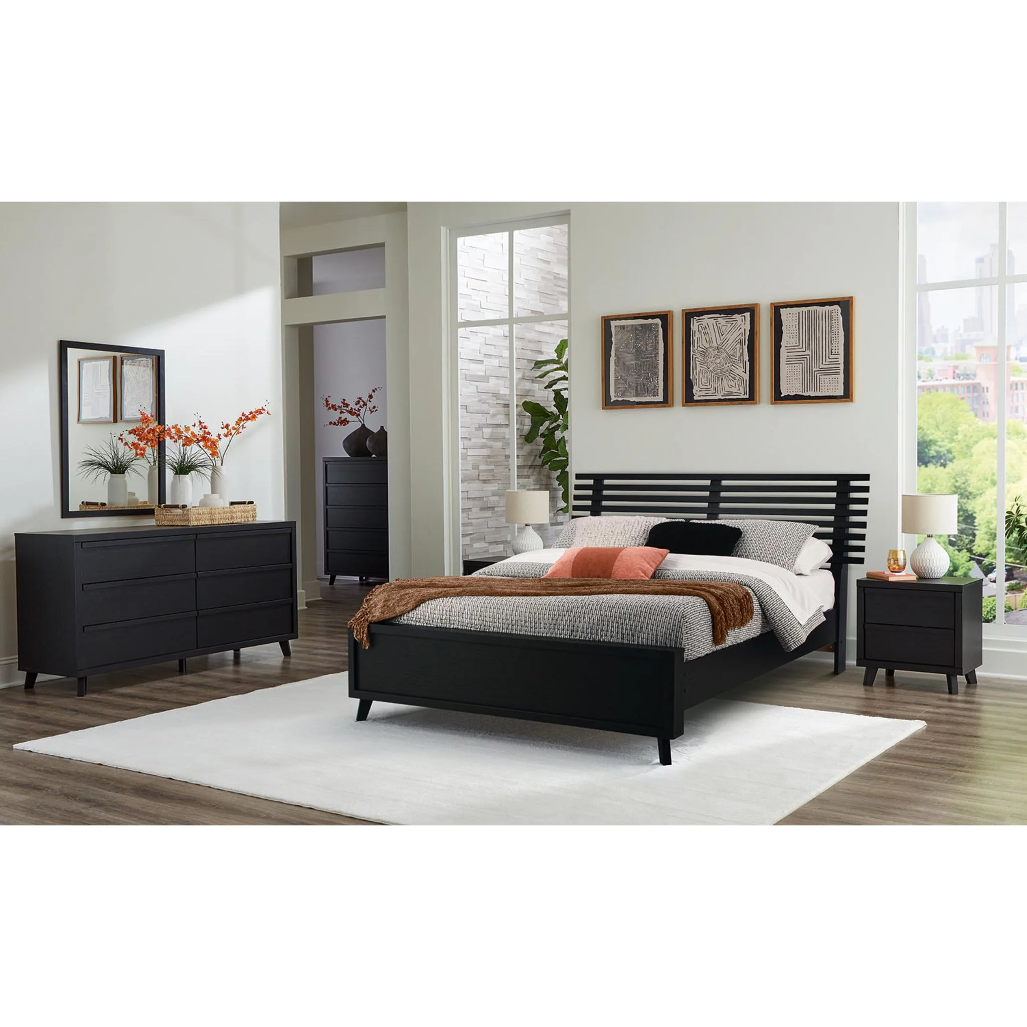 Danziar Slat Platform Bed - Black - Image 37