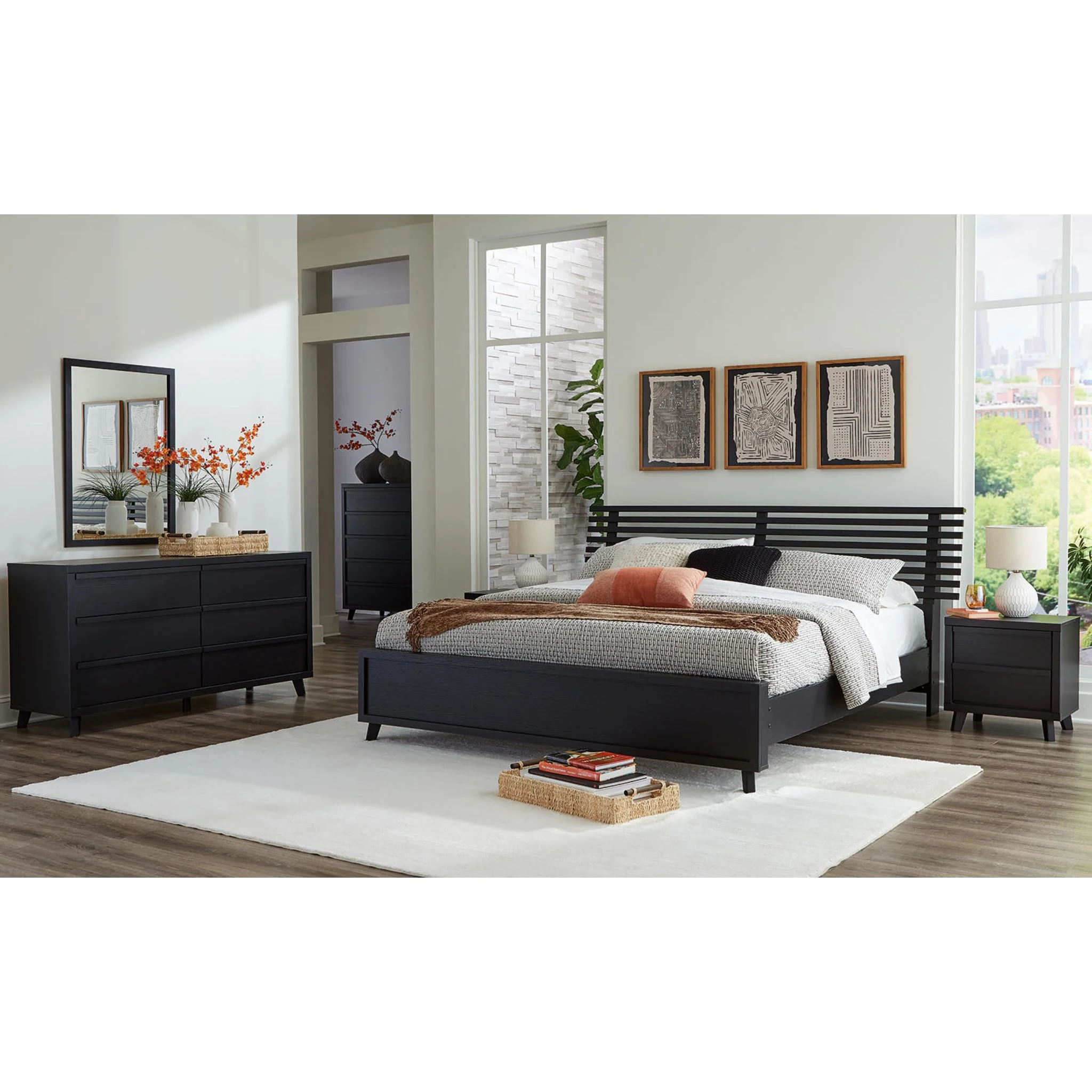 Danziar Slat Platform Bed - Black - Image 47