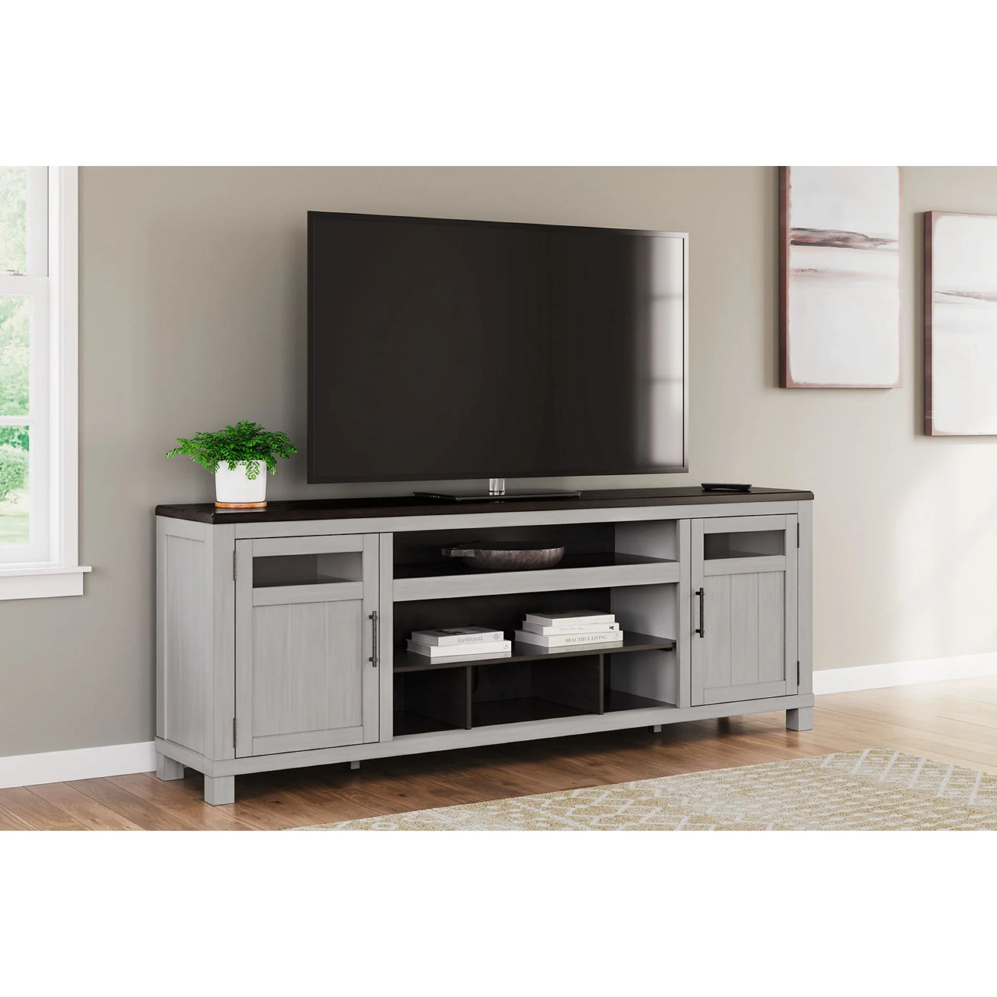 Darborn TV Stand - Gray/Brown - Image 11