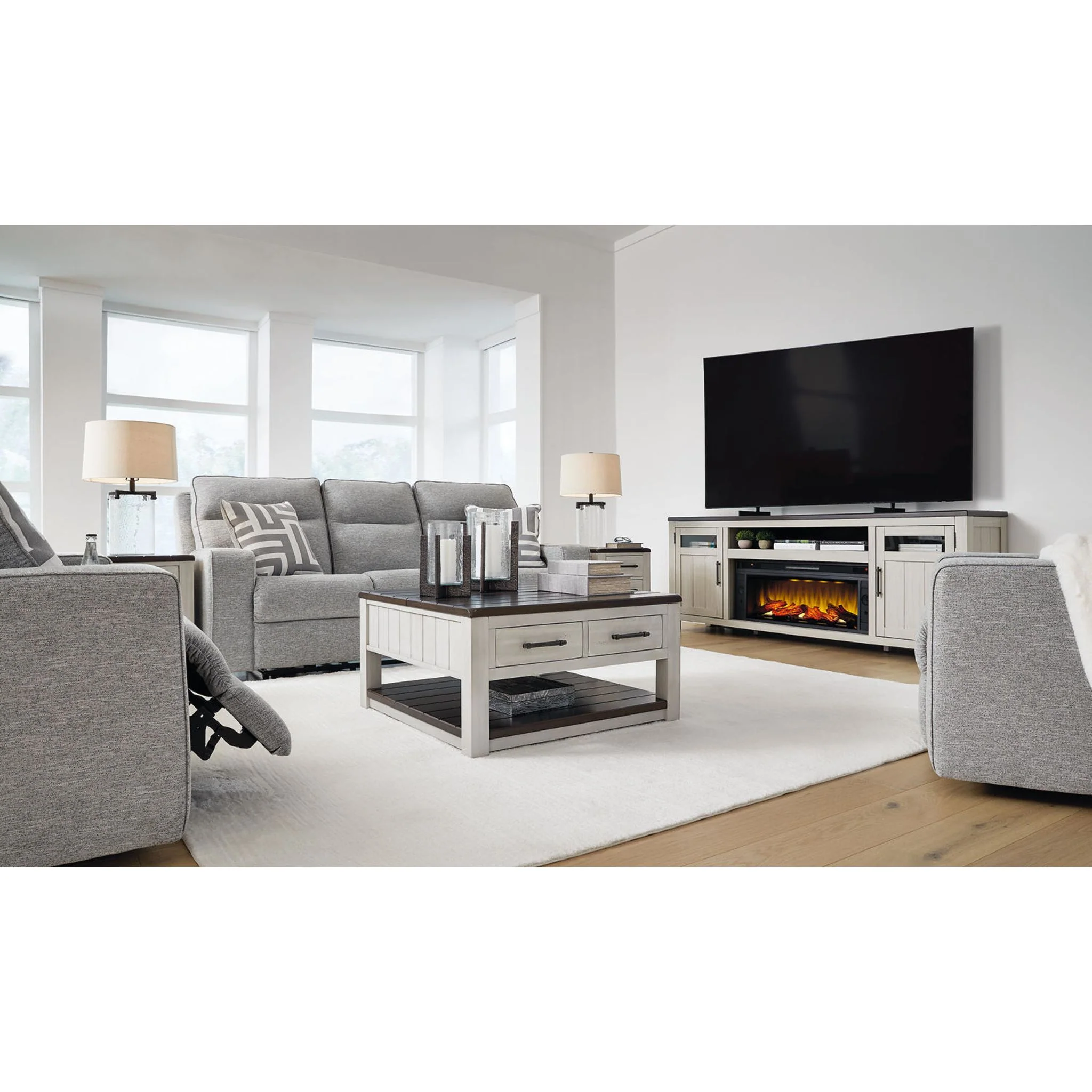 Darborn TV Stand - Gray/Brown - Image 2