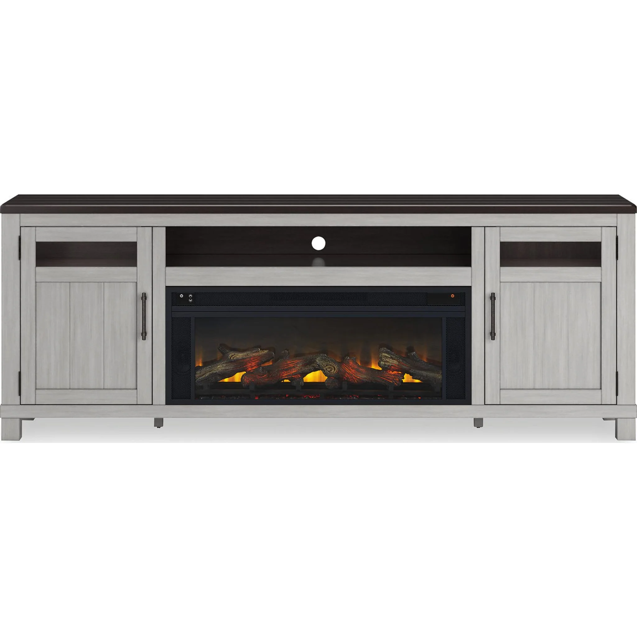 Darborn TV Stand with Fireplace - Gray/Brown - Image 6