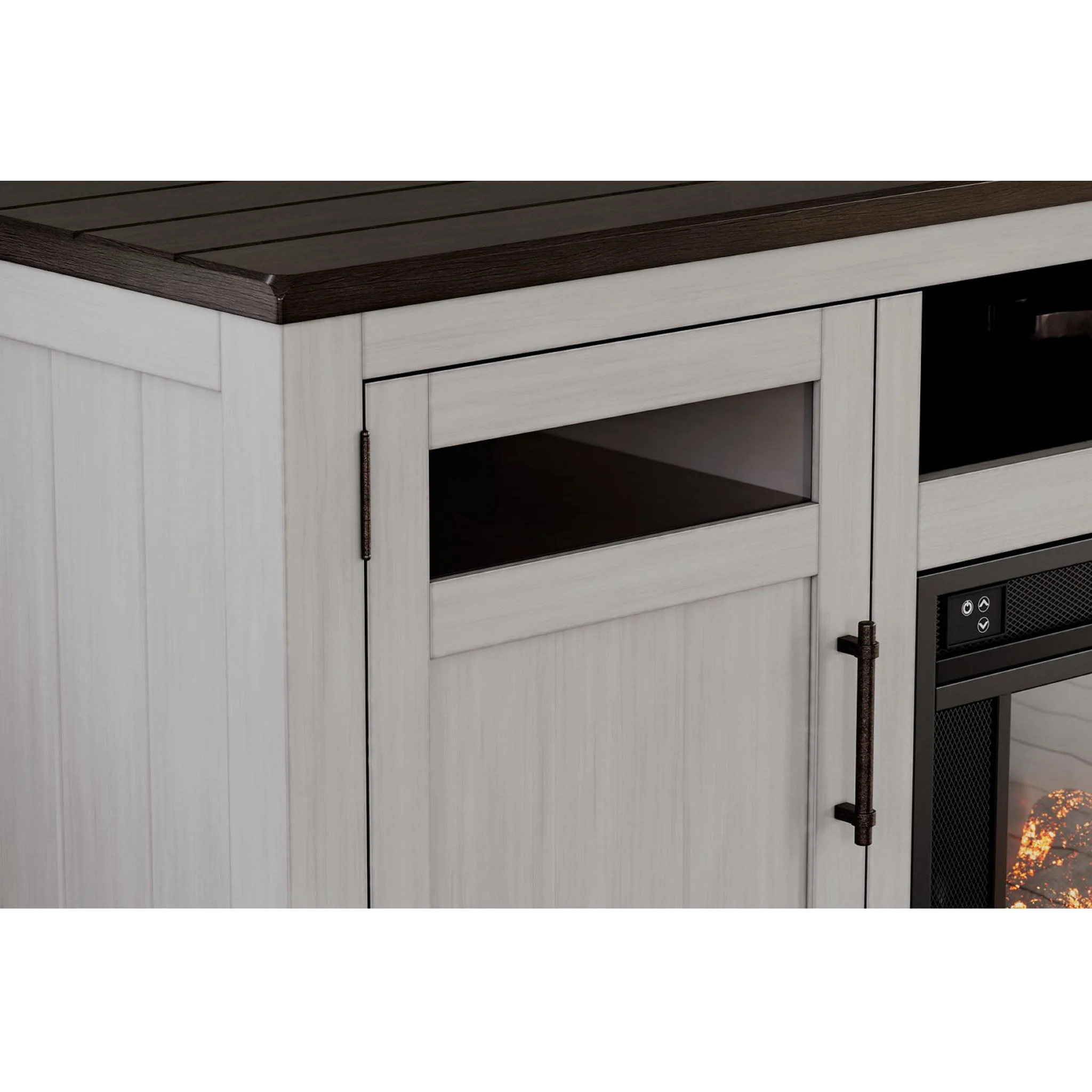 Darborn TV Stand with Fireplace - Gray/Brown - Image 8