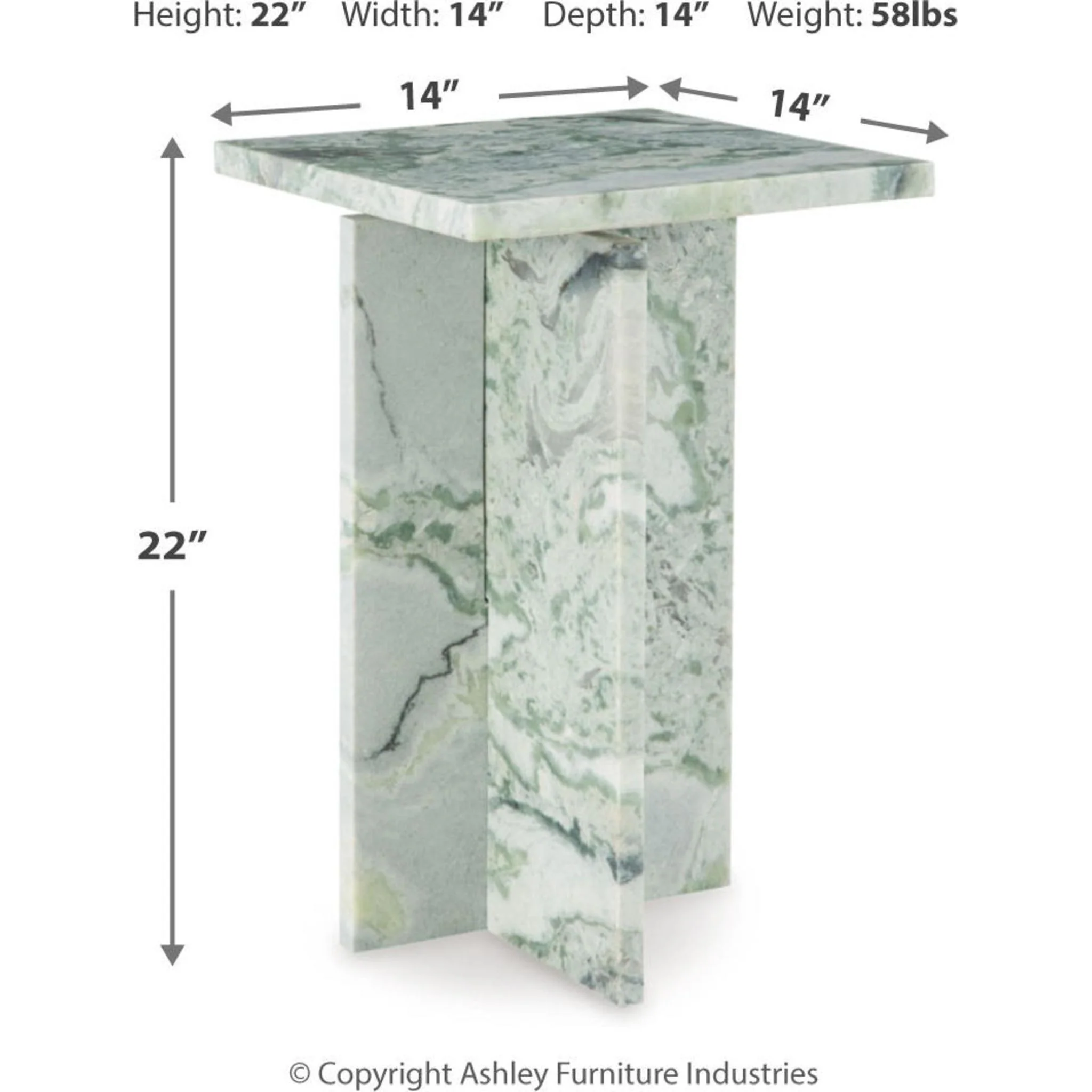 Deaconwell Accent Table - White/Green - Image 3