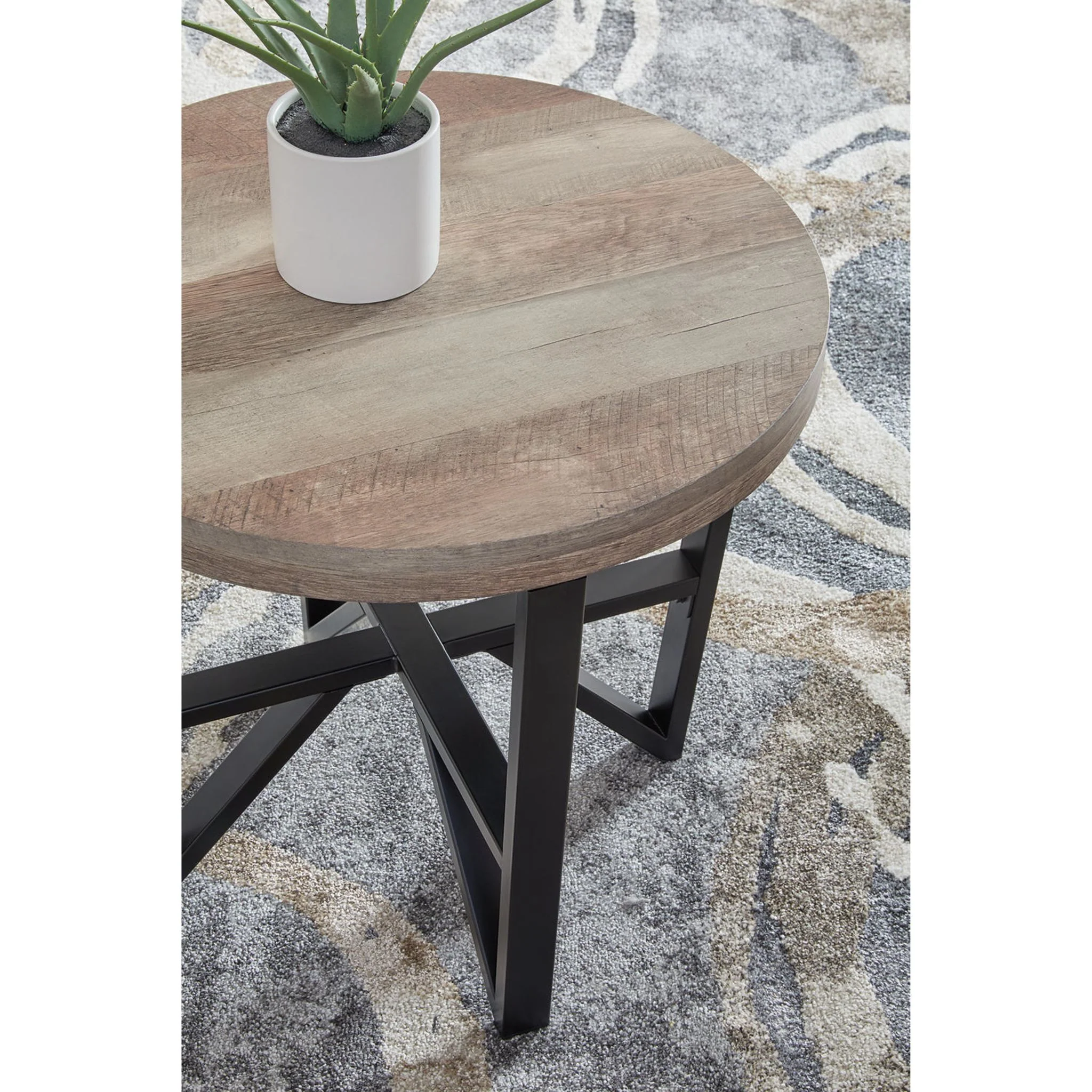 Deanlee 3 Pack Tables - Grayish Brown/Black - Image 3