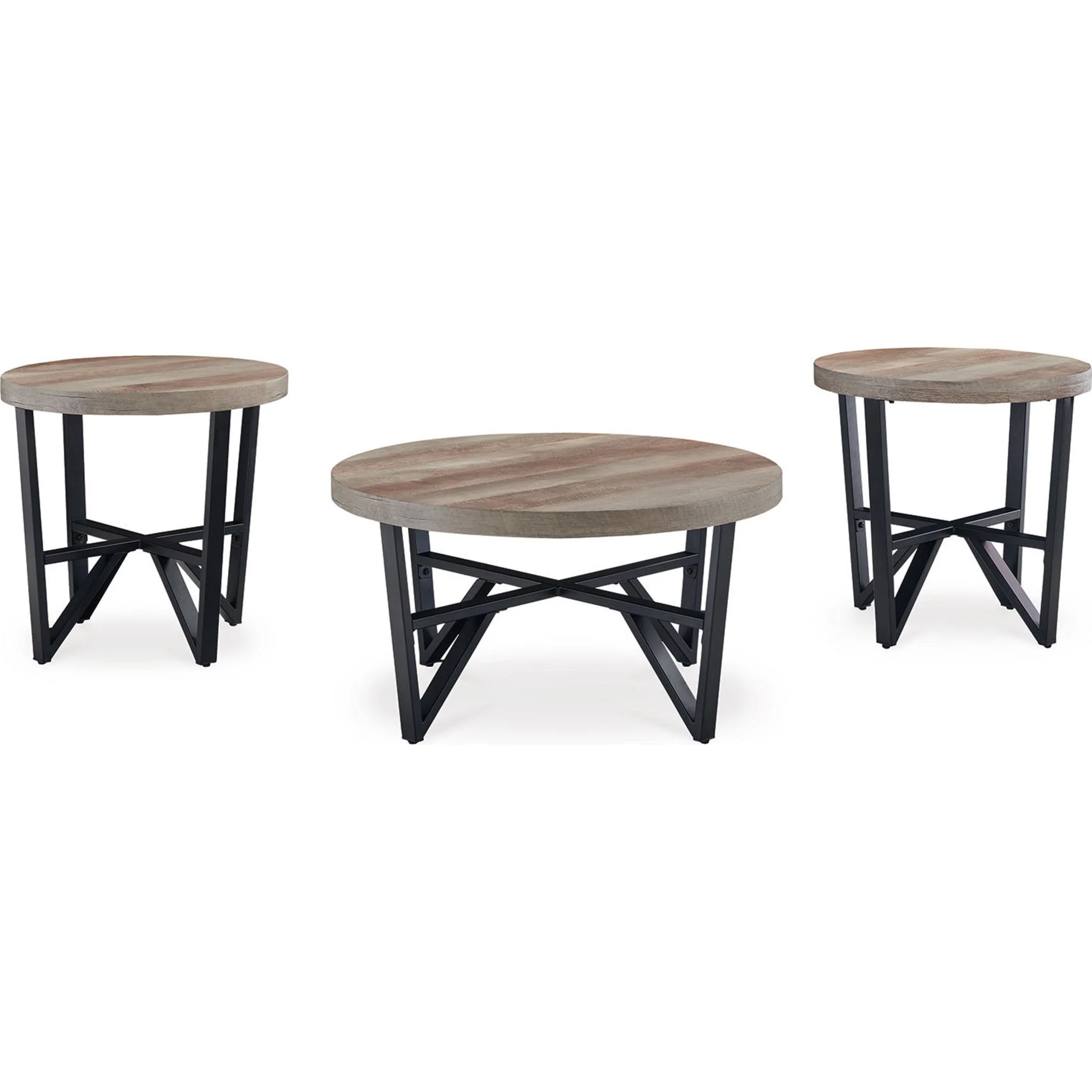 Deanlee 3 Pack Tables - Grayish Brown/Black - Image 4