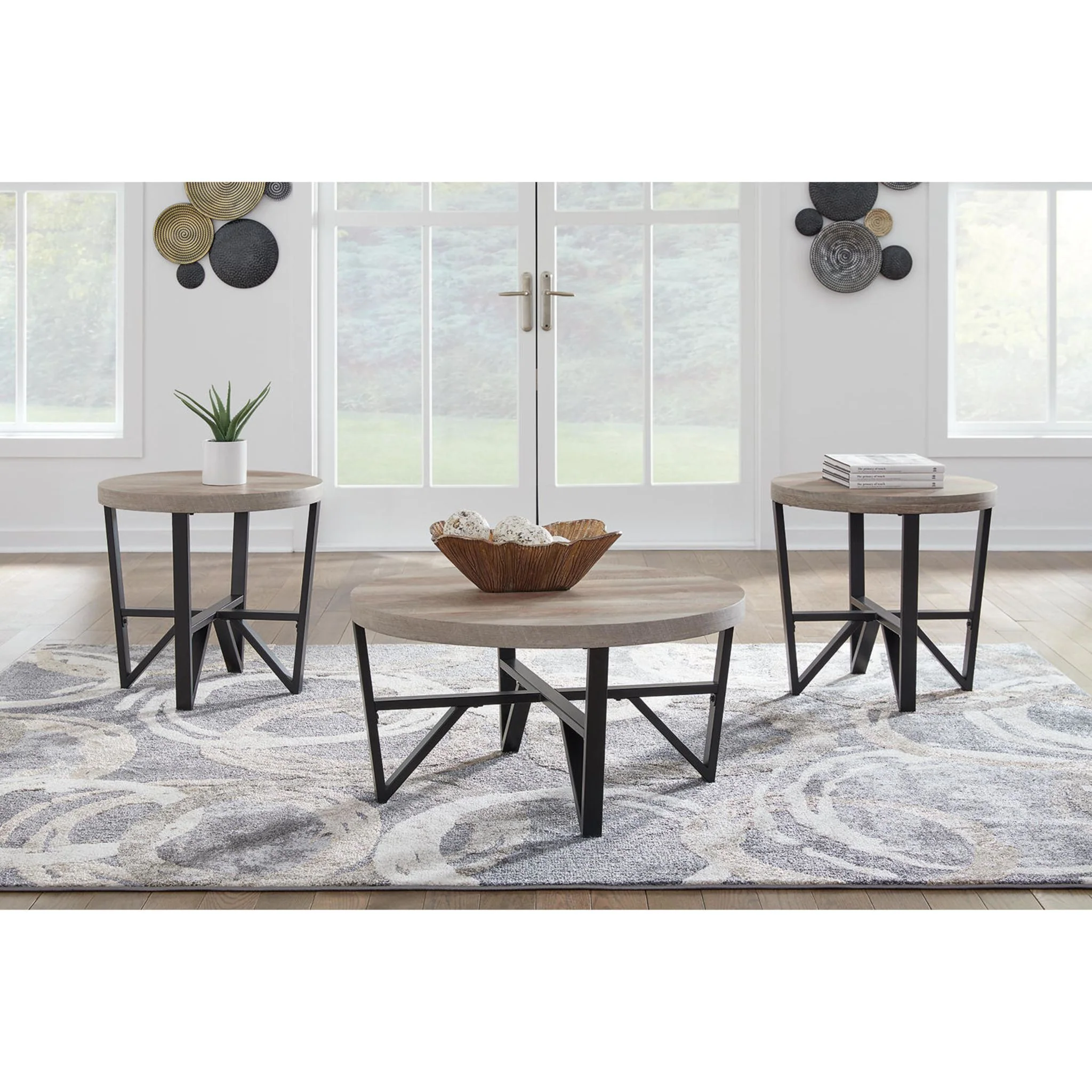 Deanlee 3 Pack Tables - Grayish Brown/Black - Image 6